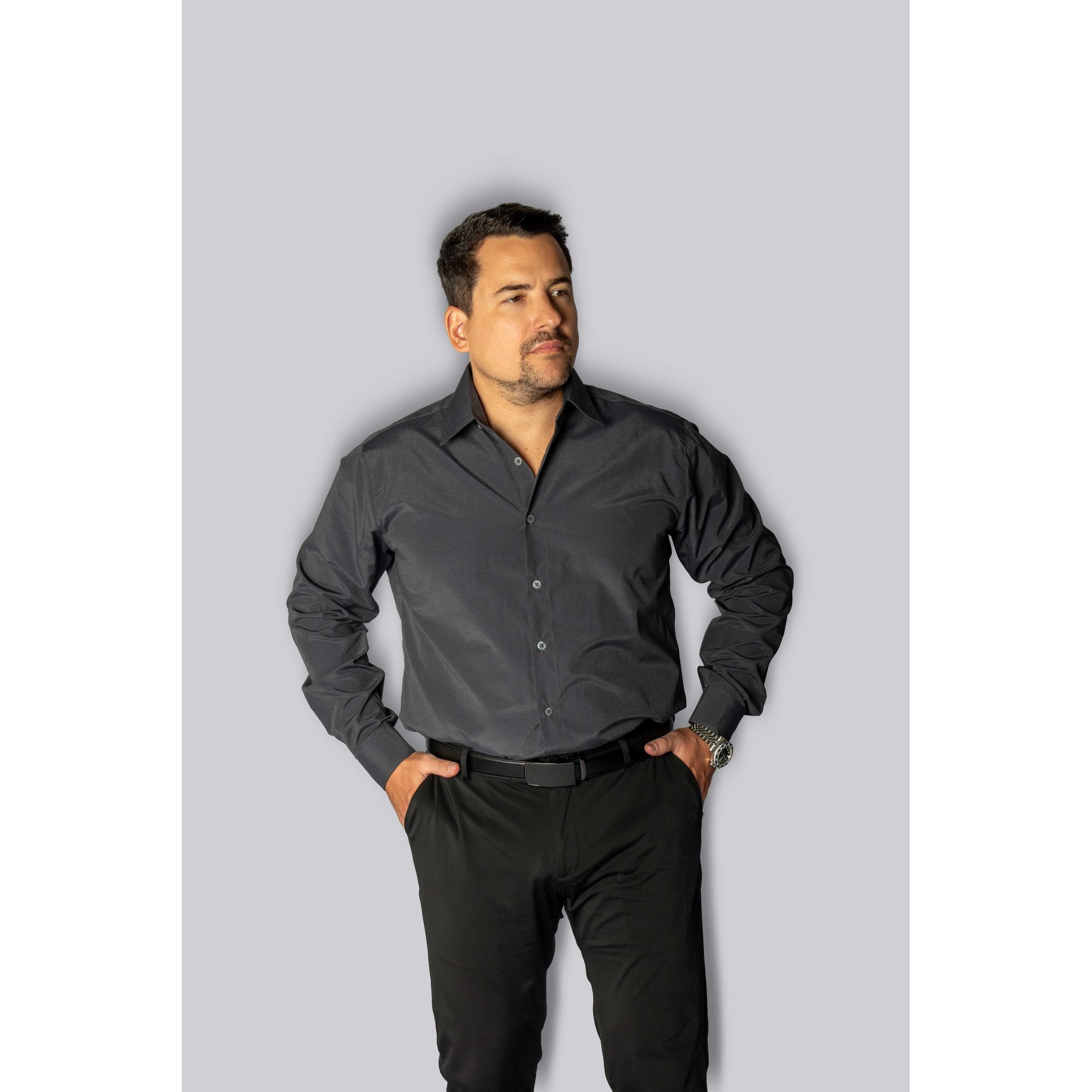 Camisa Social Chumbo Slim Manga Longa - King Terno... - King Ternos