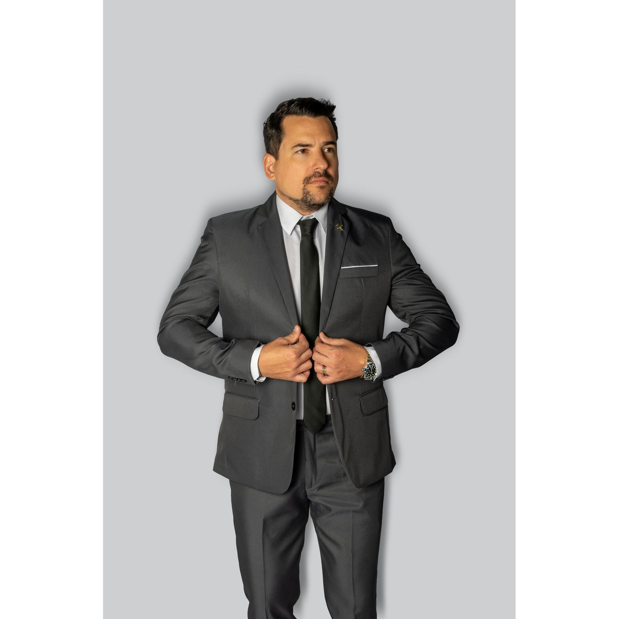  Costume Chumbo Slim em Gabardine - King Ternos -... - King Ternos