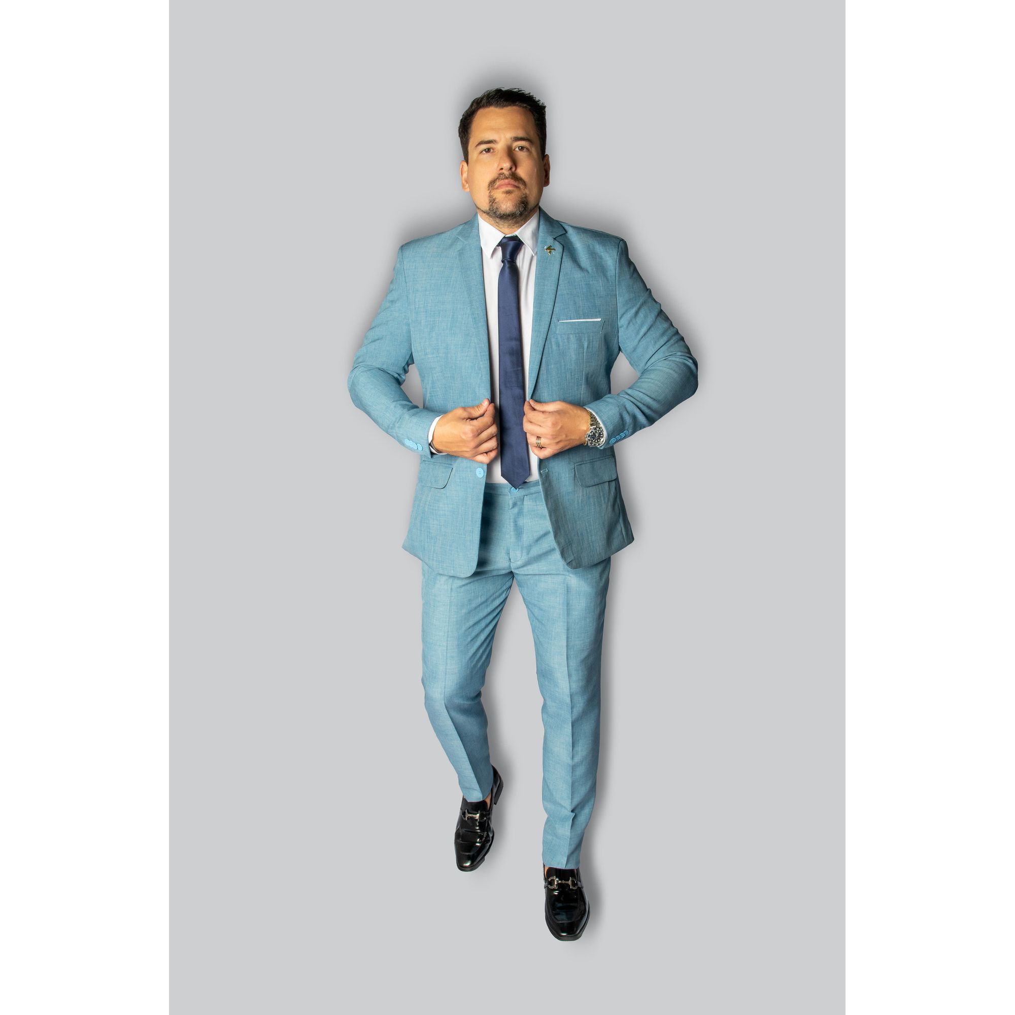 Costume Azul Armênia Slim em Microfibra - King Ter... - King Ternos