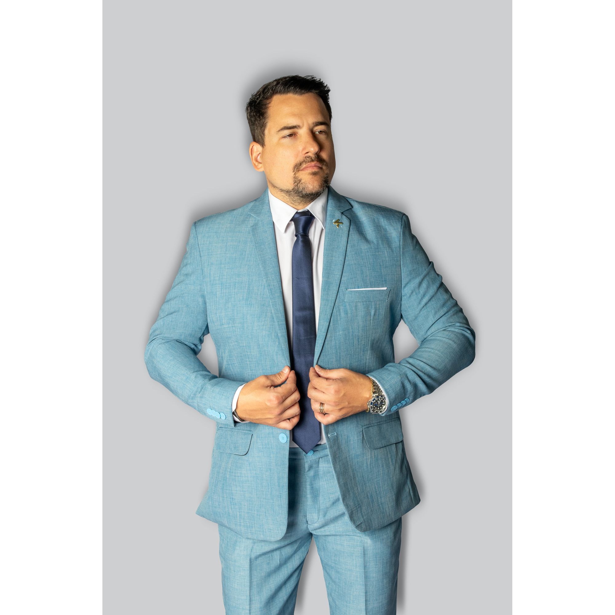 Costume Azul Armênia Slim em Microfibra - King Ter... - King Ternos