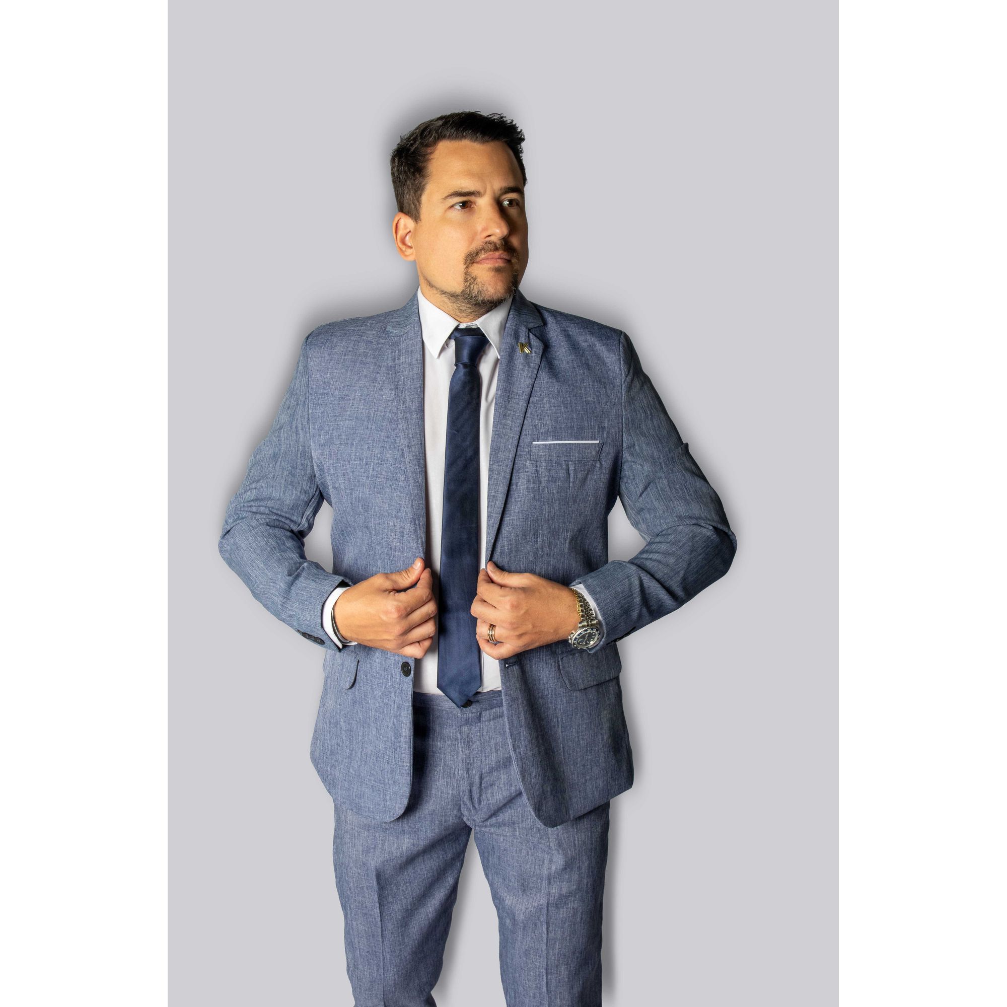 Costume Blue Jeans Slim em Microfibra - King Terno... - King Ternos