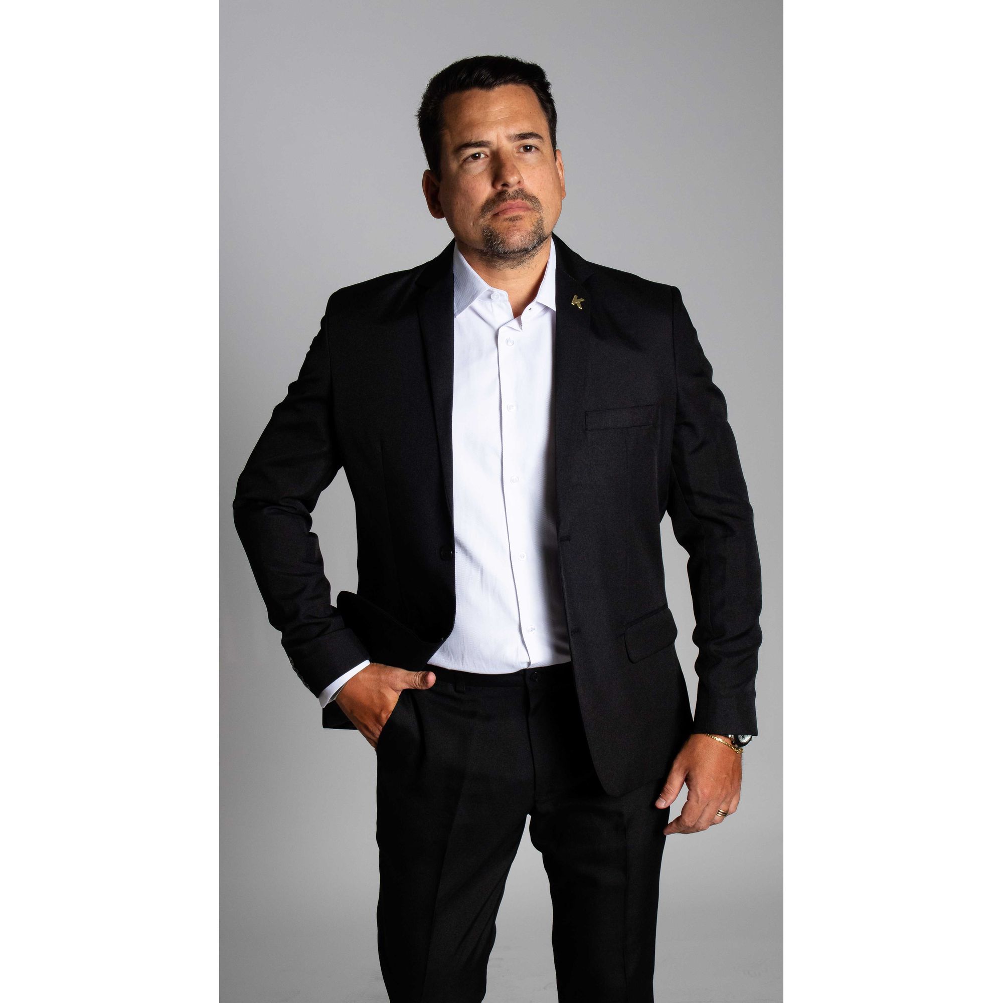 Costume Preto Slim em Poliéster - King Ternos - 00... - King Ternos