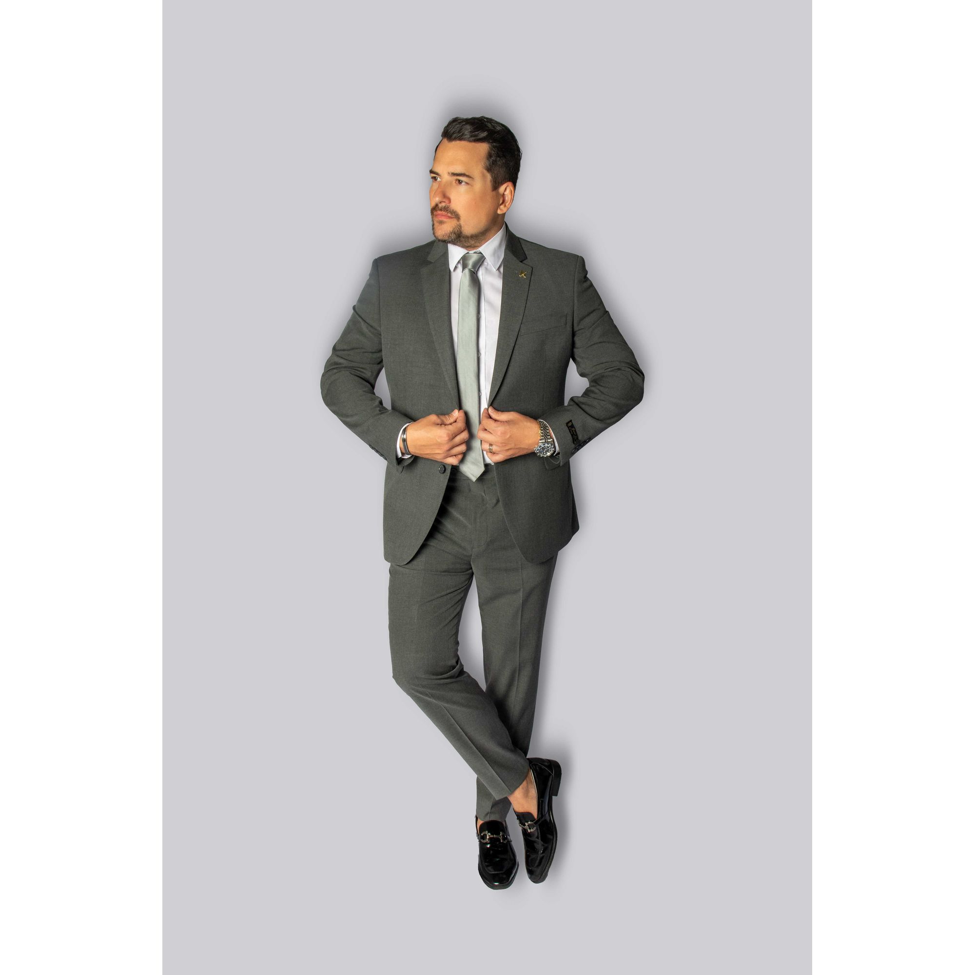 Costume Cinza Slim em Lã Fria - Coleção Mônaco Kin... - King Ternos