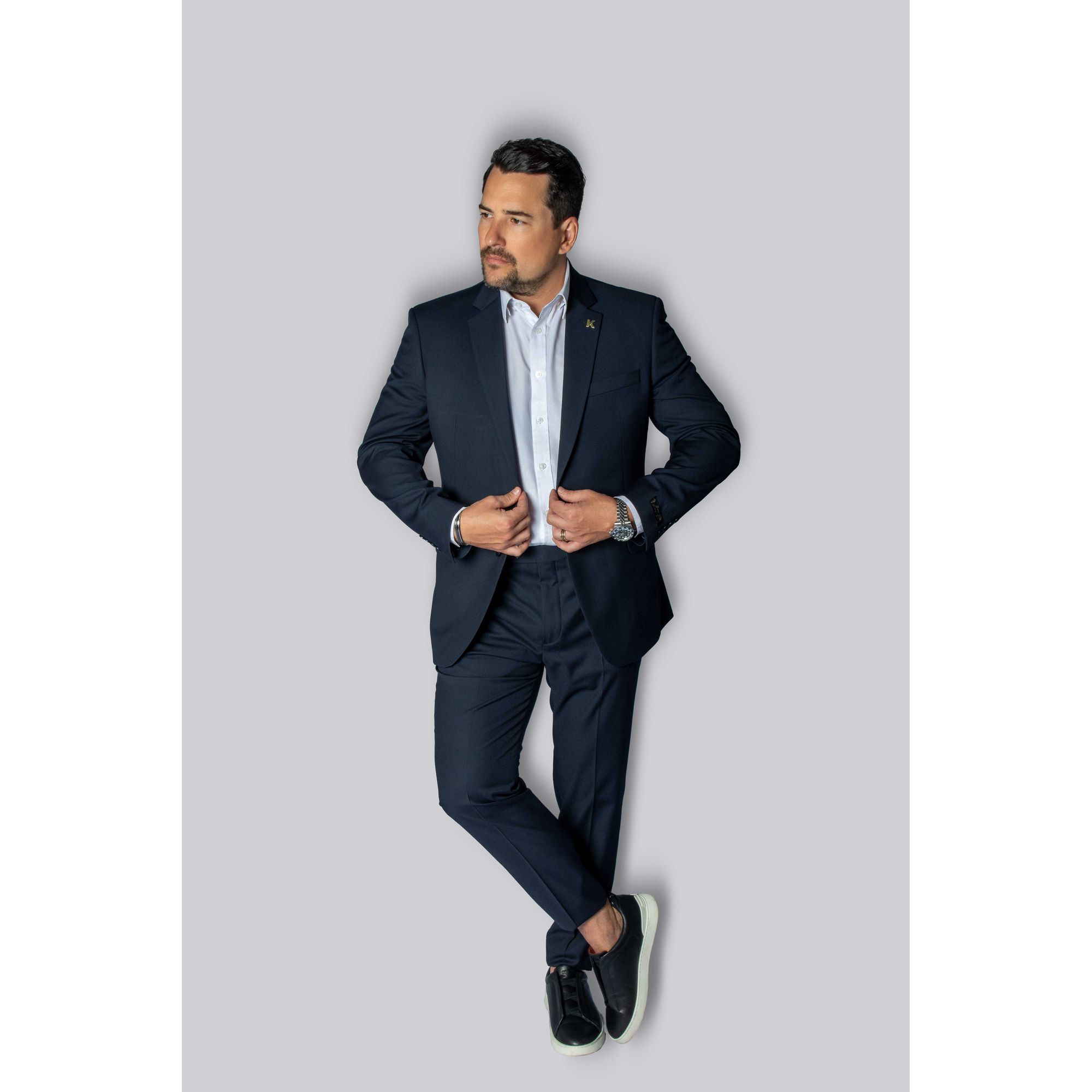 Costume Azul Noite Slim em Lã Fria - Coleção Mônac... - King Ternos