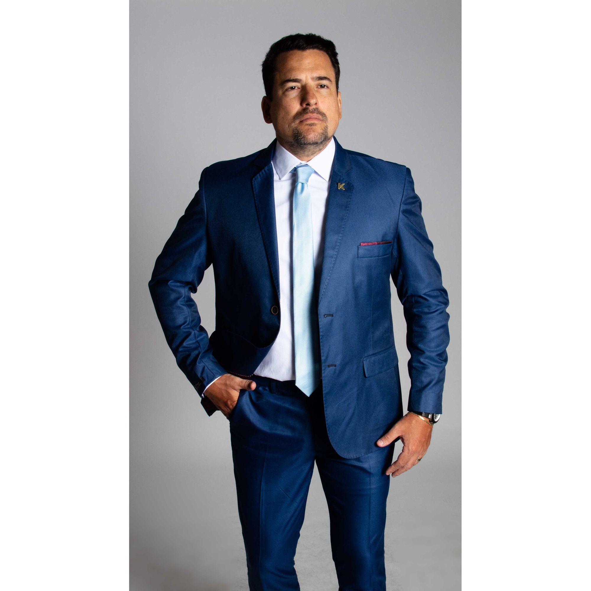 Costume Azul Royal Slim em Poliviscose Premium - C... - King Ternos