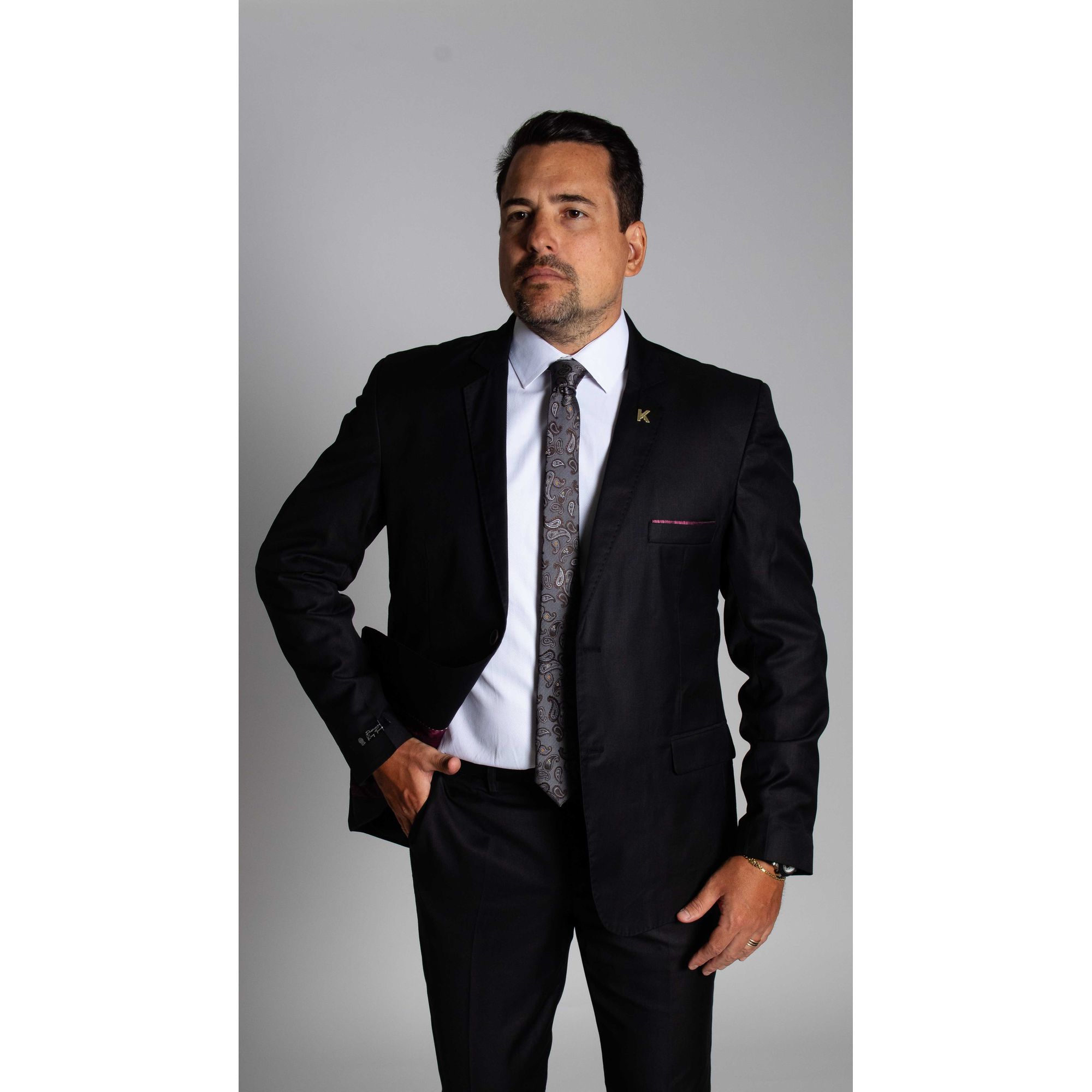 Costume Preto Slim em Poliviscose Premium - Coleçã... - King Ternos
