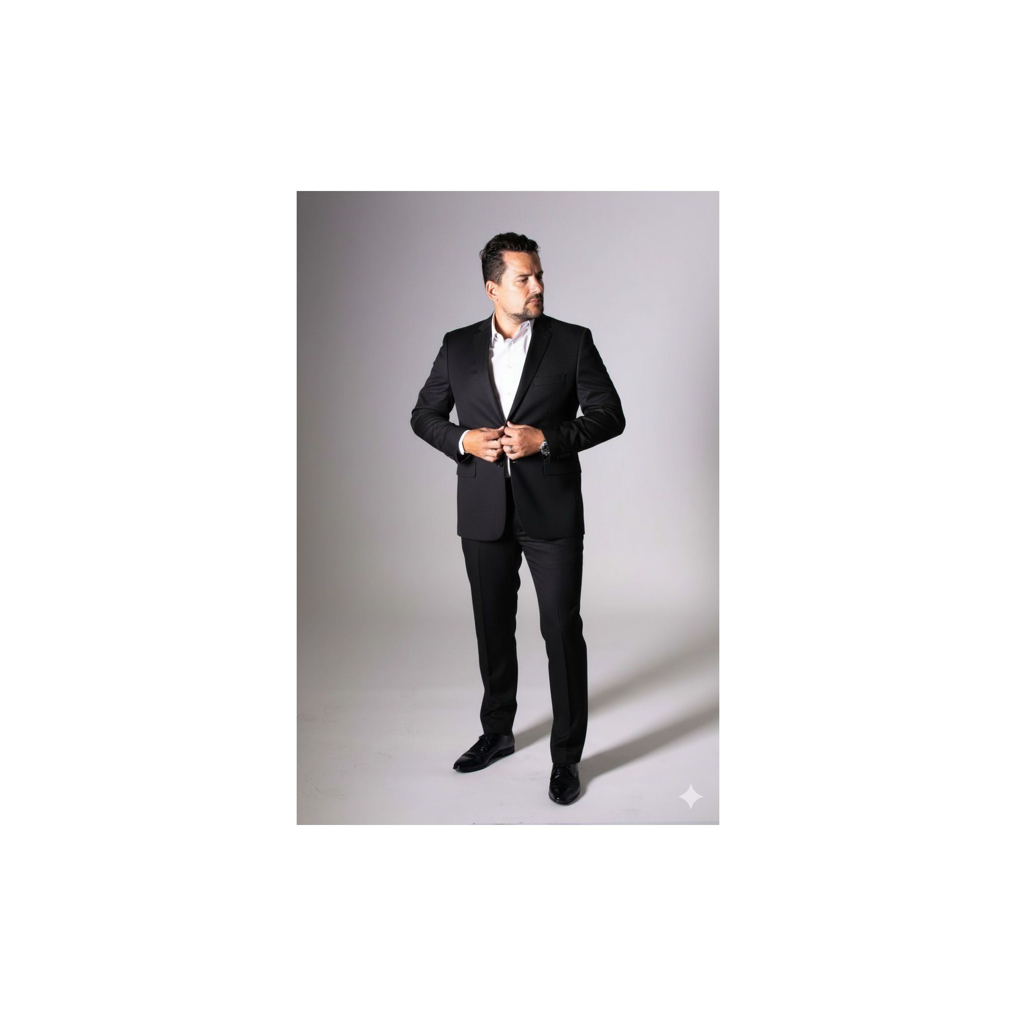 Costume Preto Slim em Gabardine - King Ternos - 00... - King Ternos