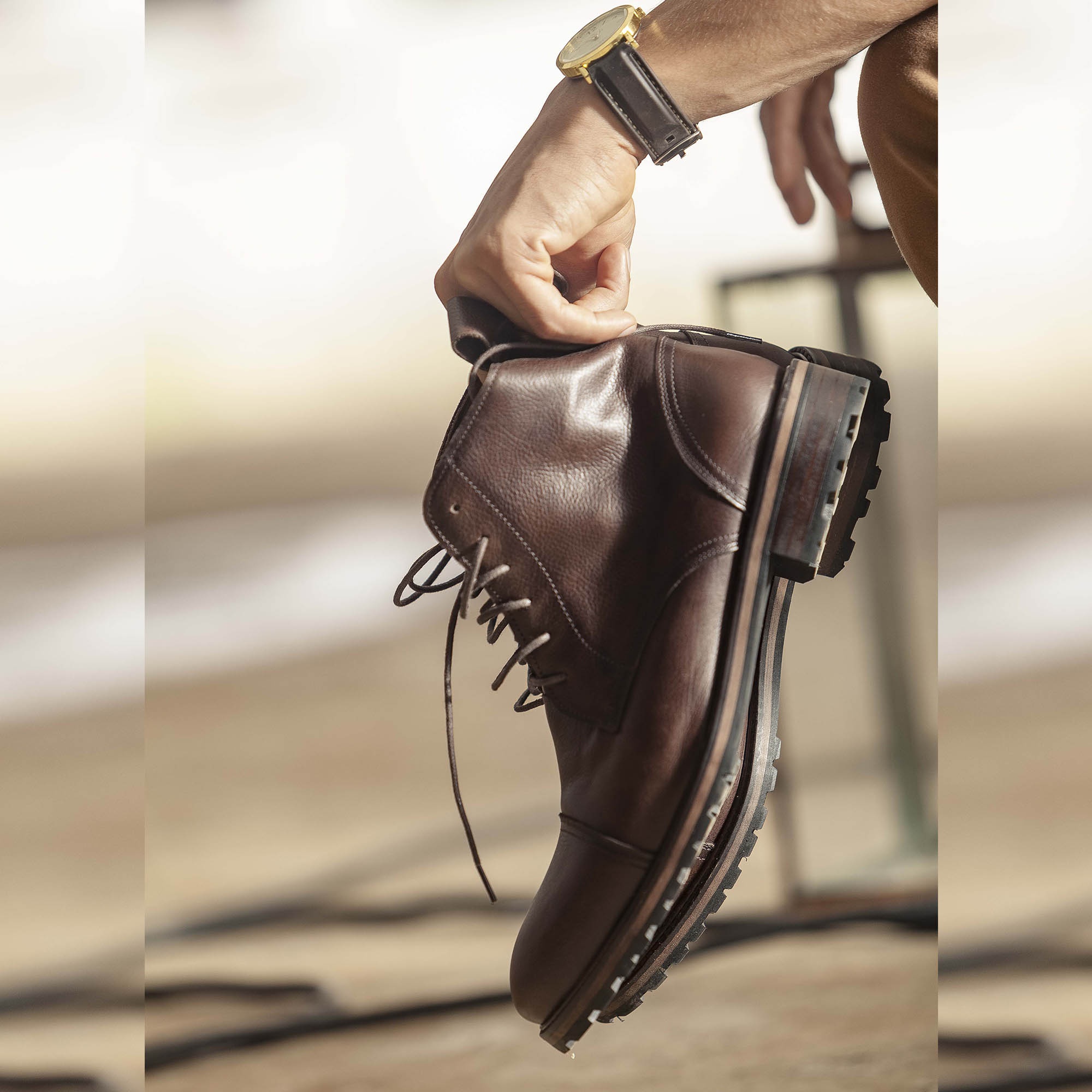 Bota Coturno Masculina Rover Café | Monbran Dressy