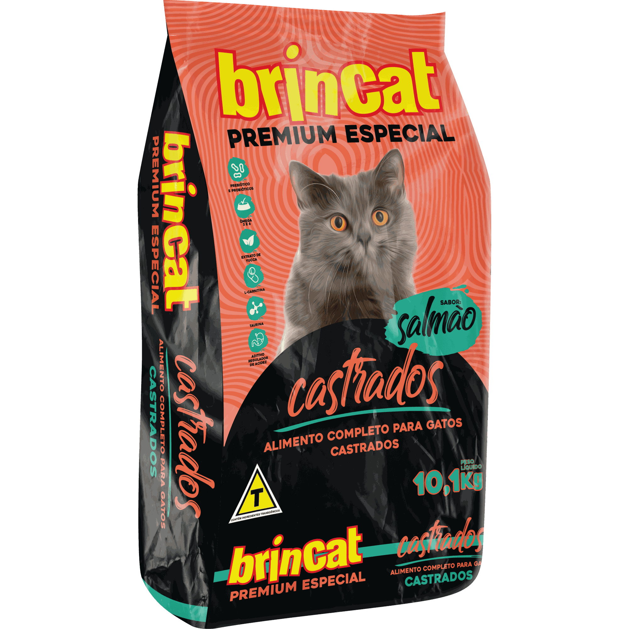 Ração Para Gatos Castrados Brincat 10 kg Salmão 