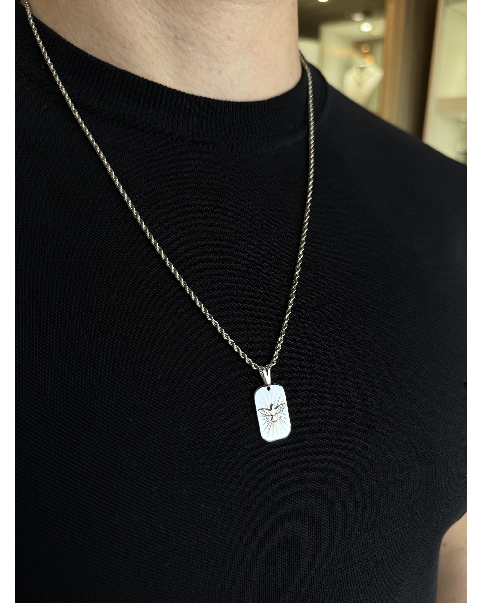 Colar Masculino Cordão Baiano e Espirito Santo 