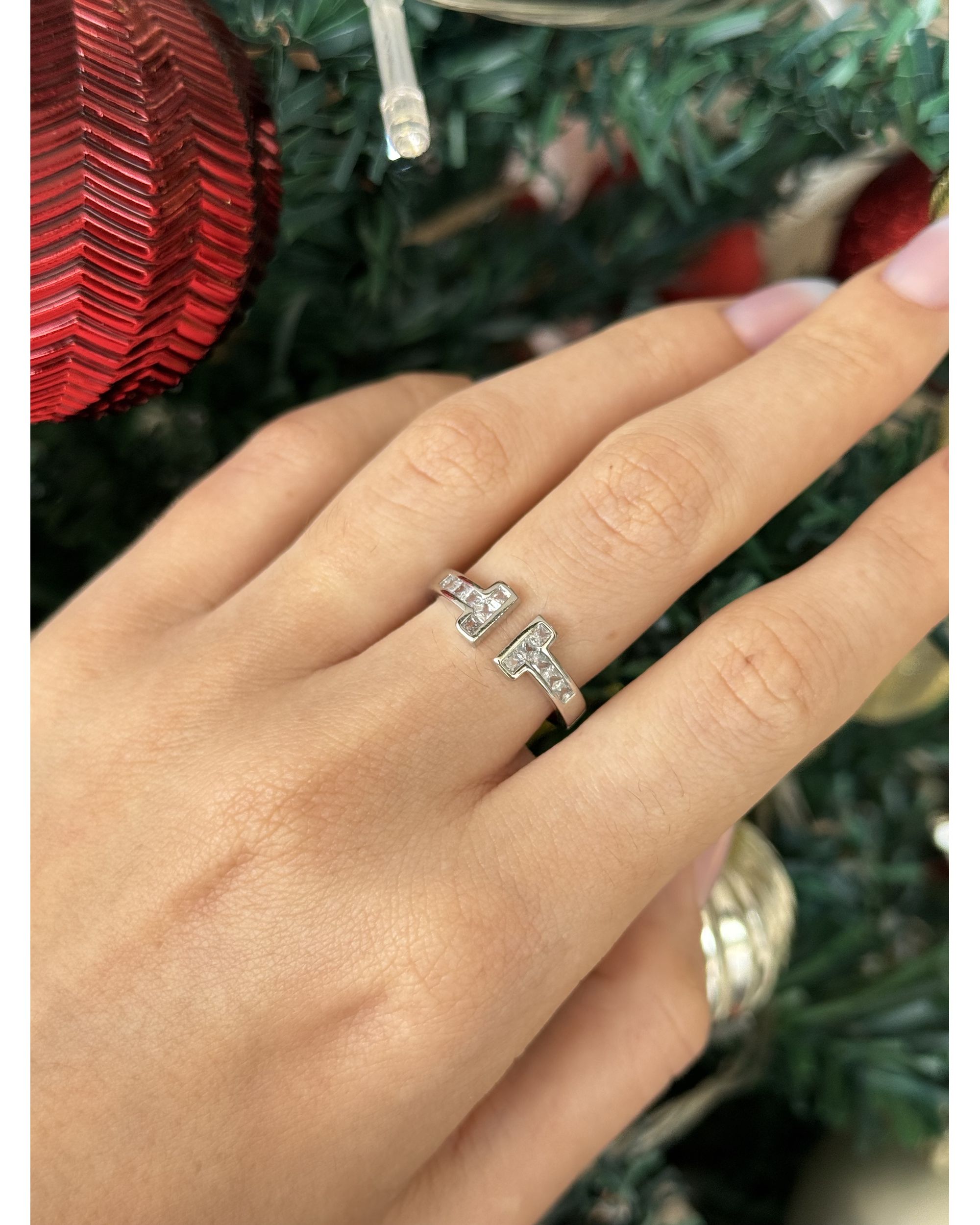 Anel Duas Hastes Cravejadas