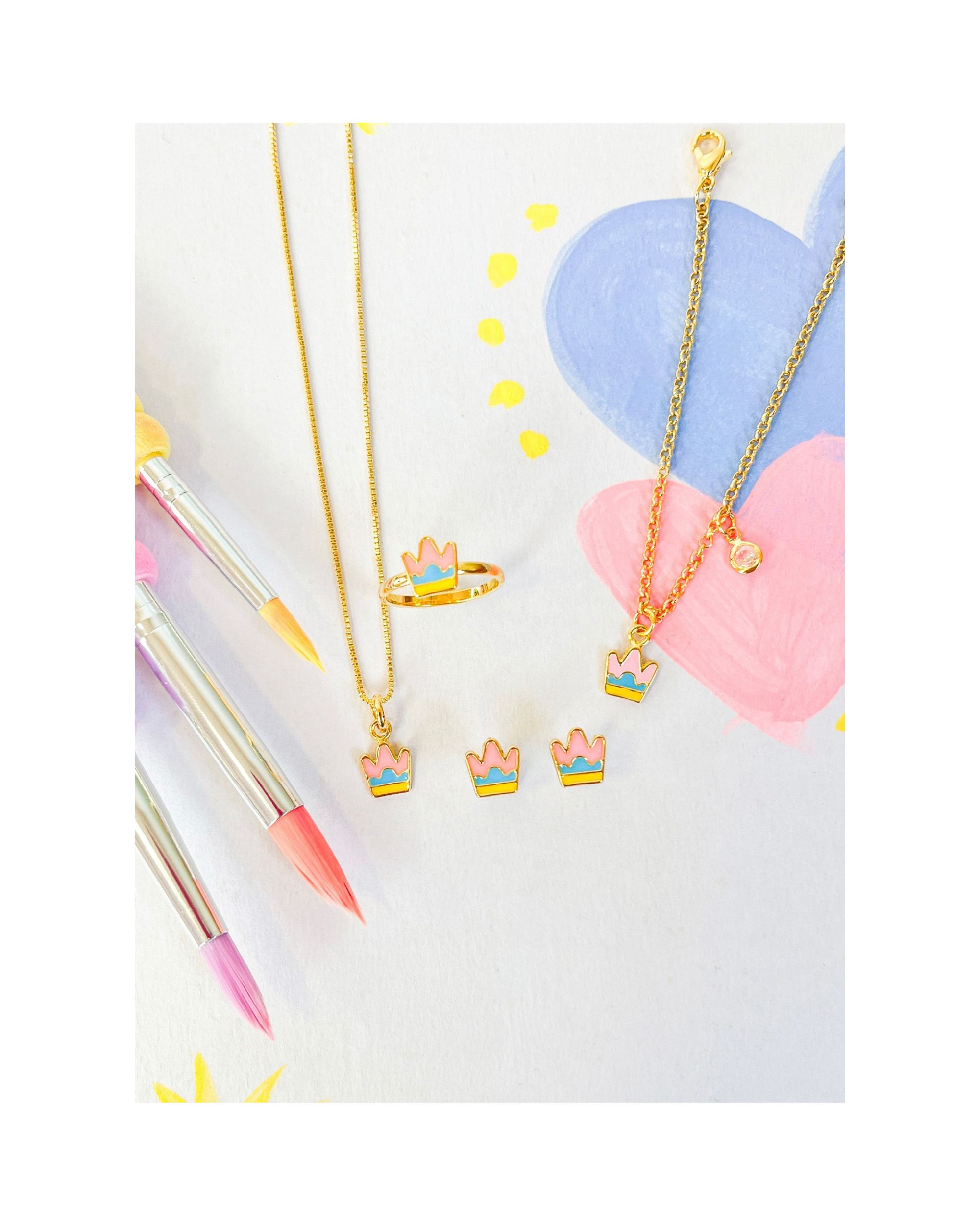 Conjunto Infantil Coroa Três Cores
