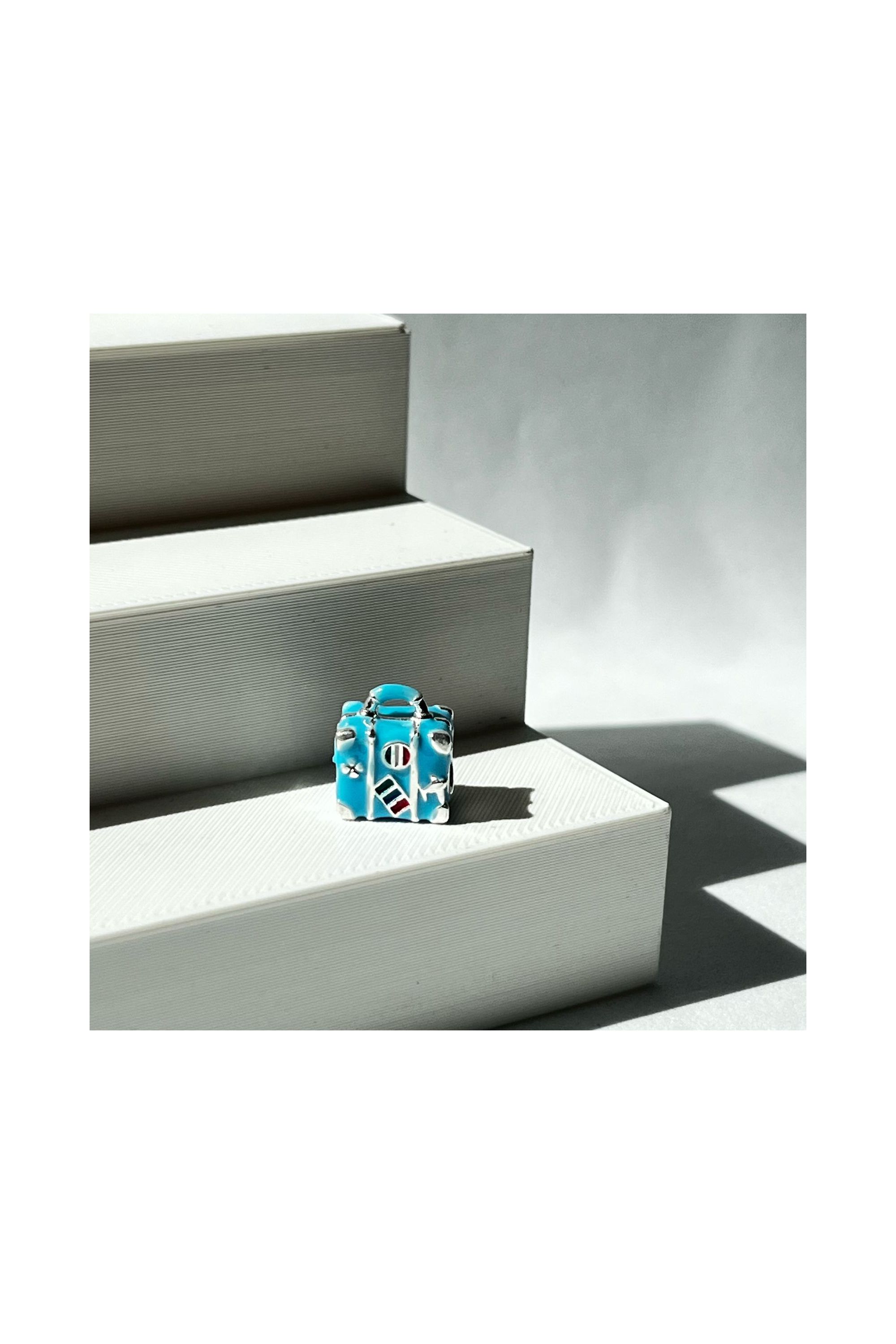Berloque separador MALA DE VIAGEM AZUL - Inspirare Pratas