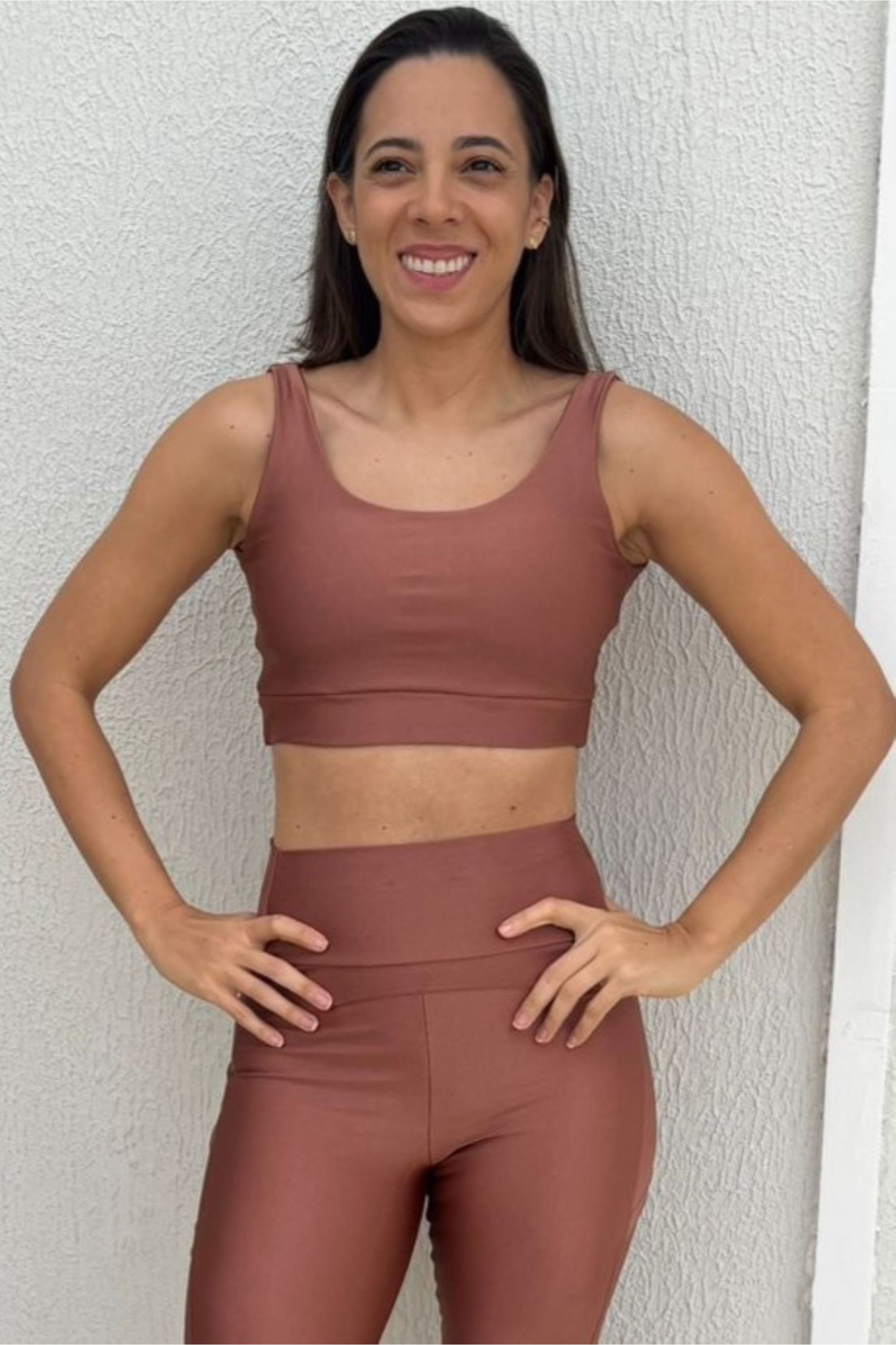 Top Feminino Action - Amêndoa 