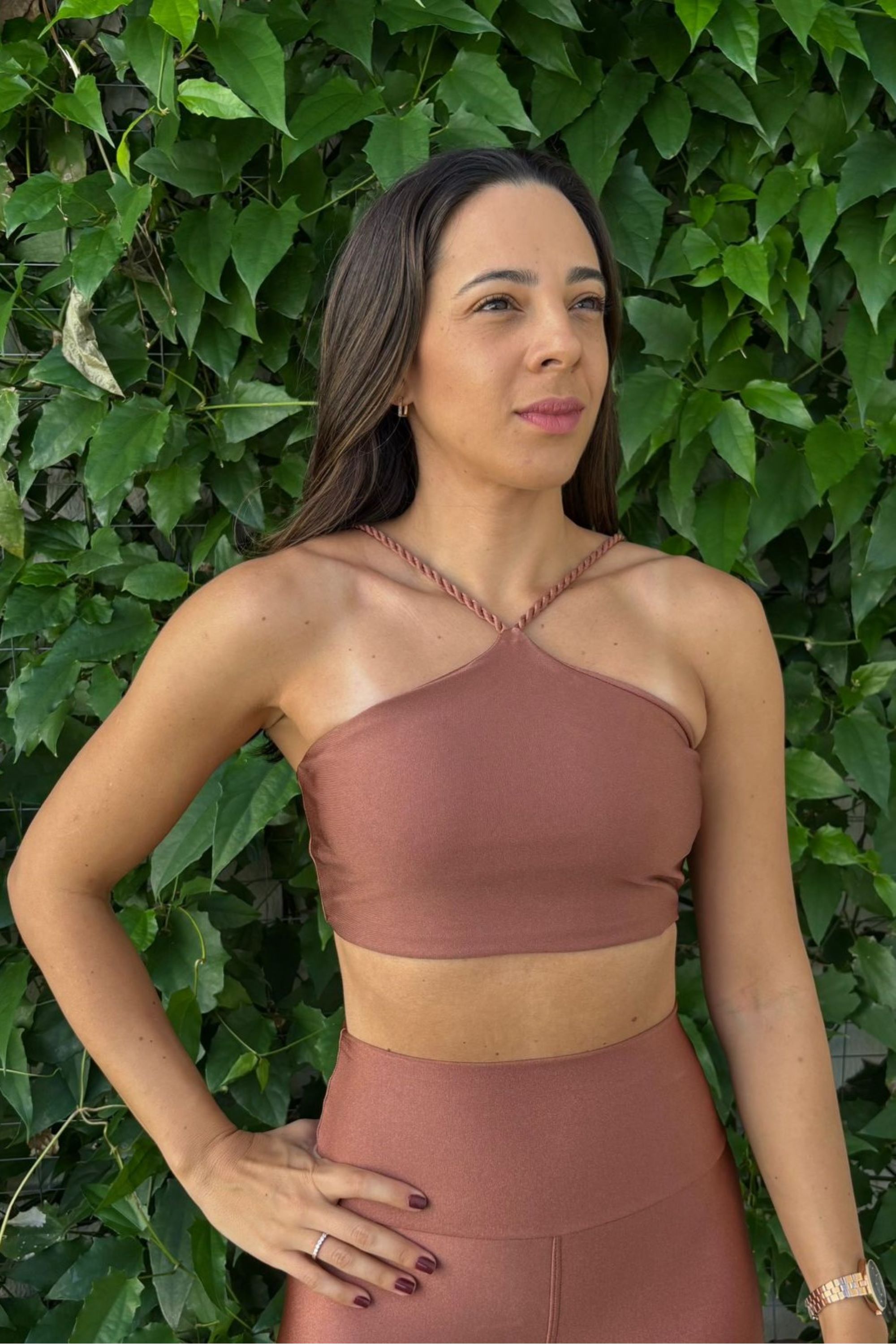 Top Feminino Shine - Amêndoa 