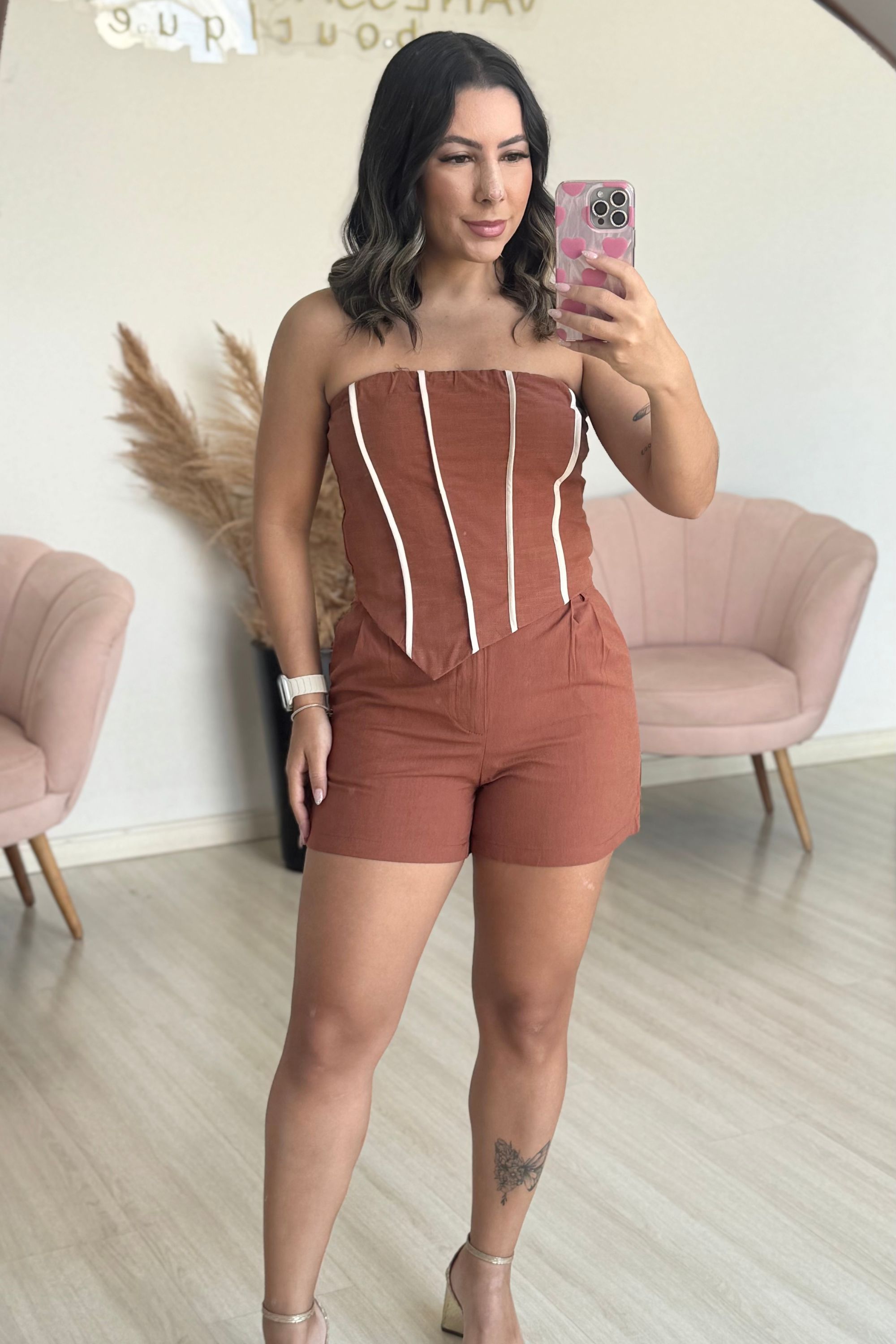 Conjunto Gisele - marrom - Vanessa Marques Boutique