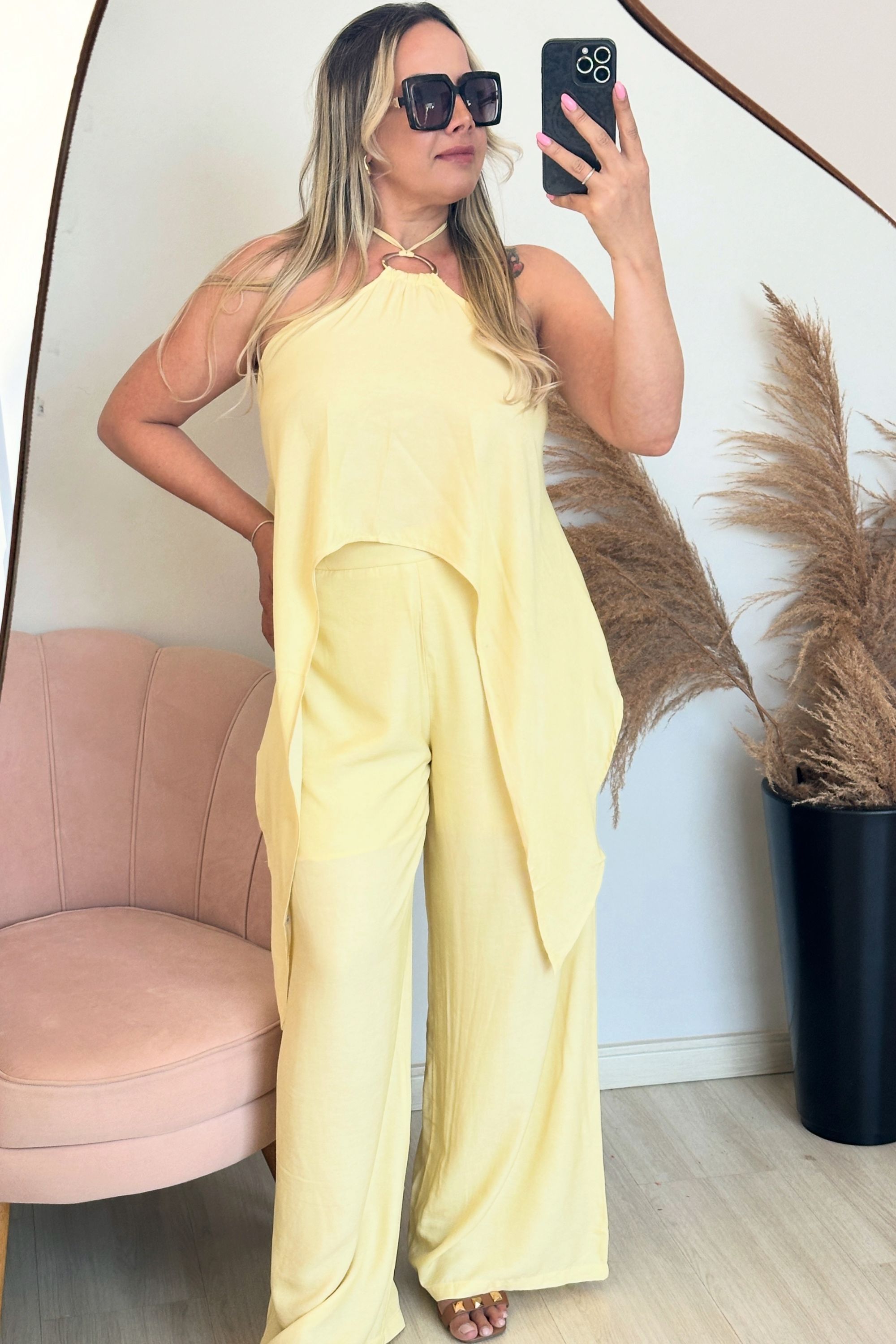 Conjunto Jully - Amarelo manteiga - Vanessa Marques Boutique