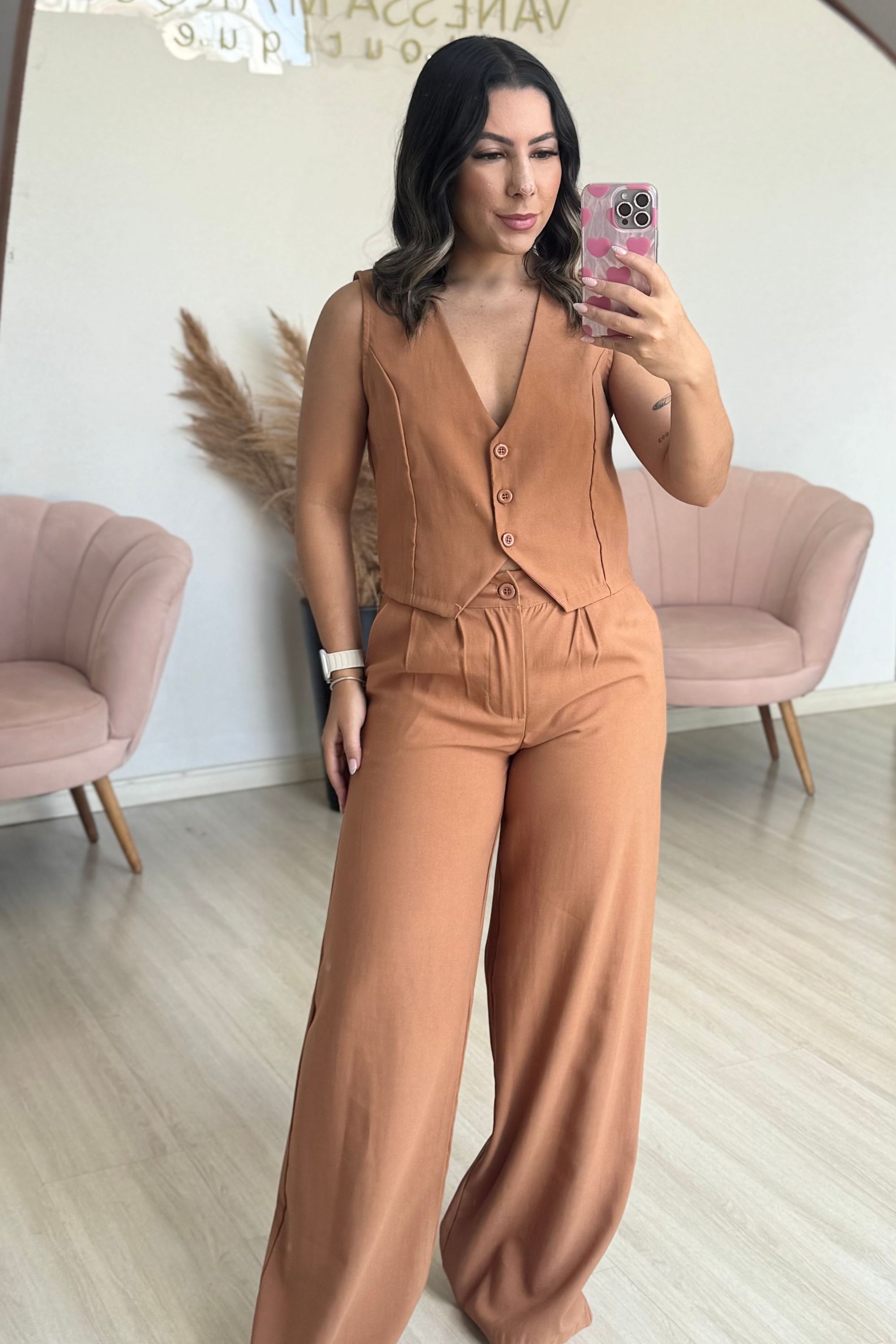 Conjunto Chocomi - Caramelo - Vanessa Marques Boutique
