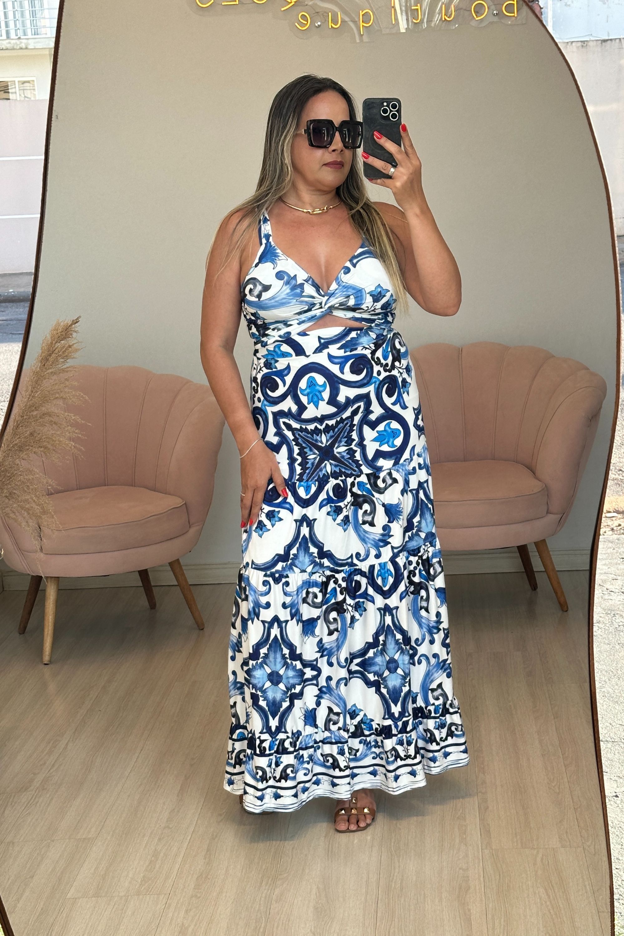 Conjunto Antonela Poliamida azul - Vanessa Marques Boutique