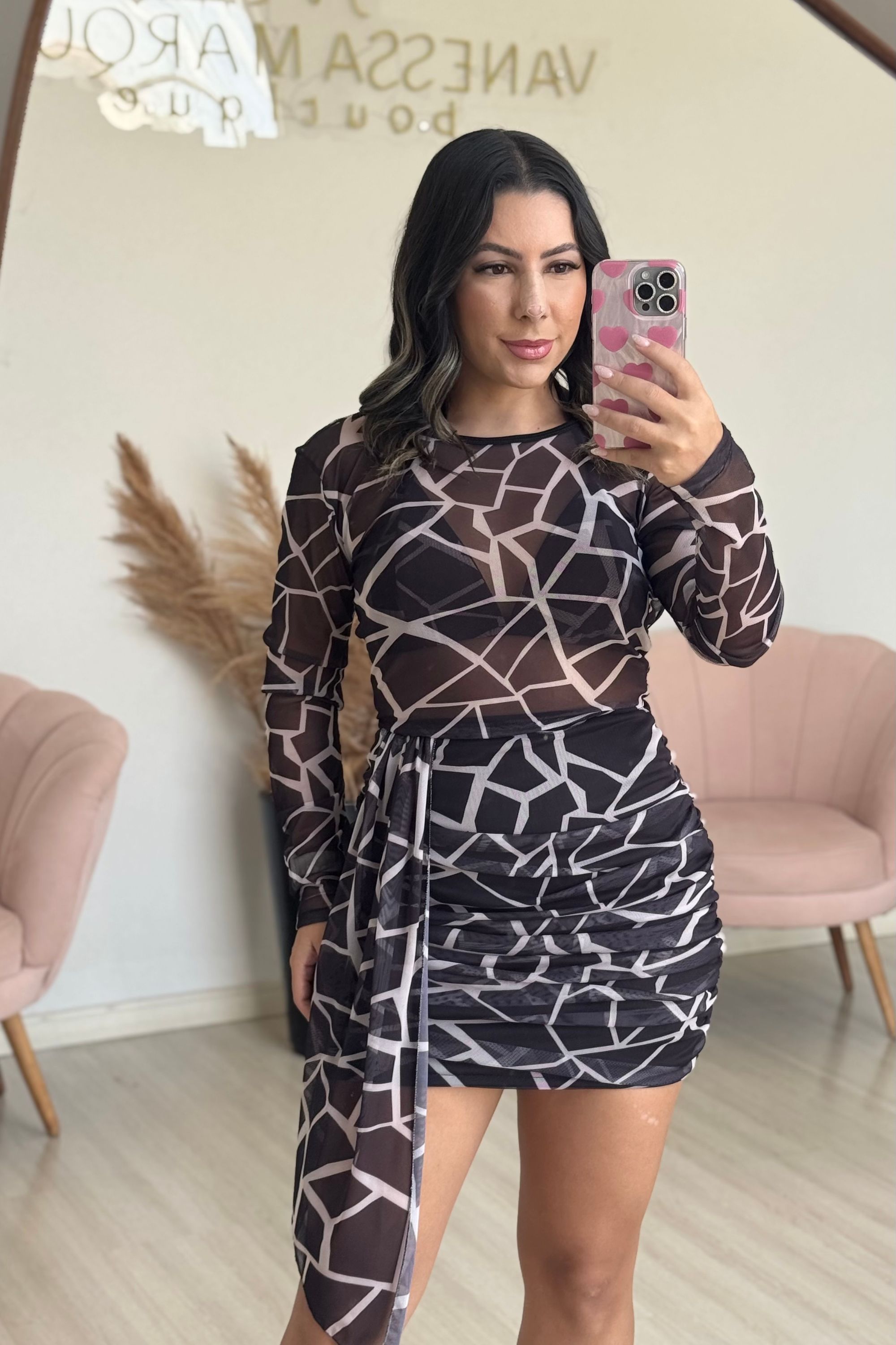 Conjunto tule P&B - Vanessa Marques Boutique