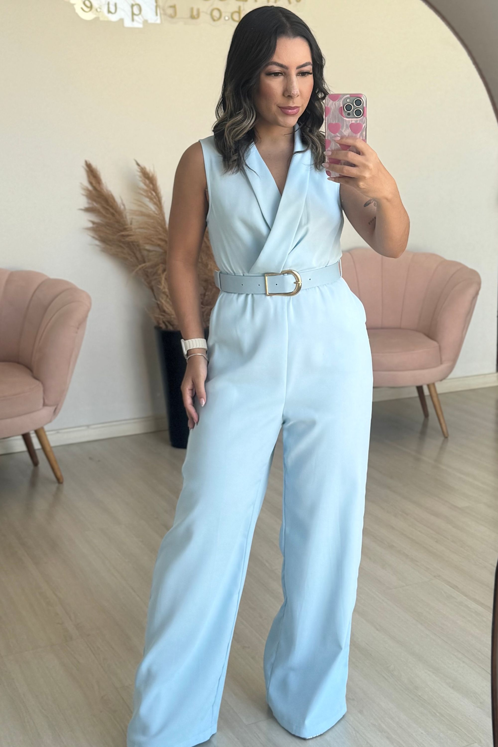 Macacão Mariah - Azul bebê - Vanessa Marques Boutique