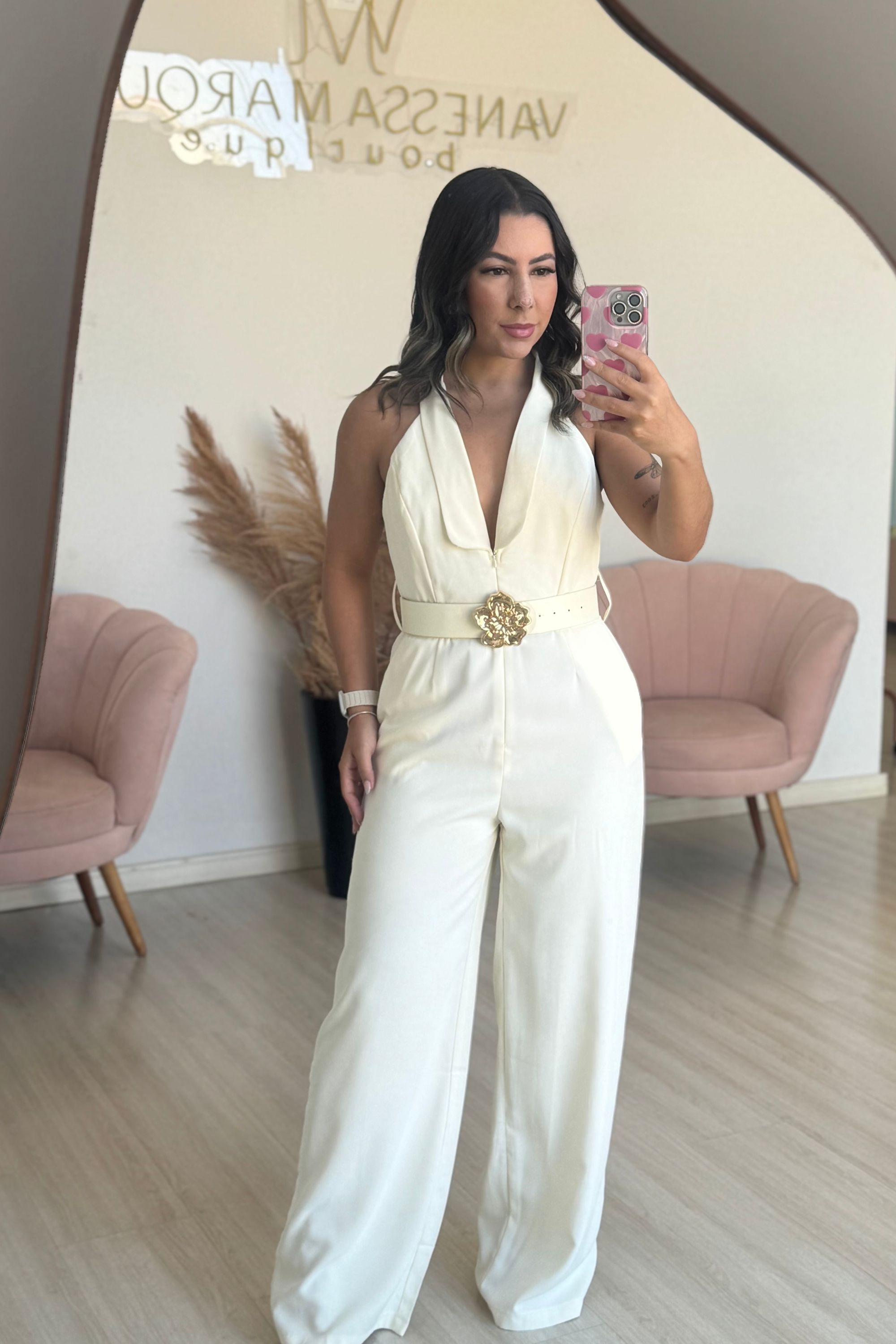 Macacão Giulia - Amarelo manteiga - Vanessa Marques Boutique