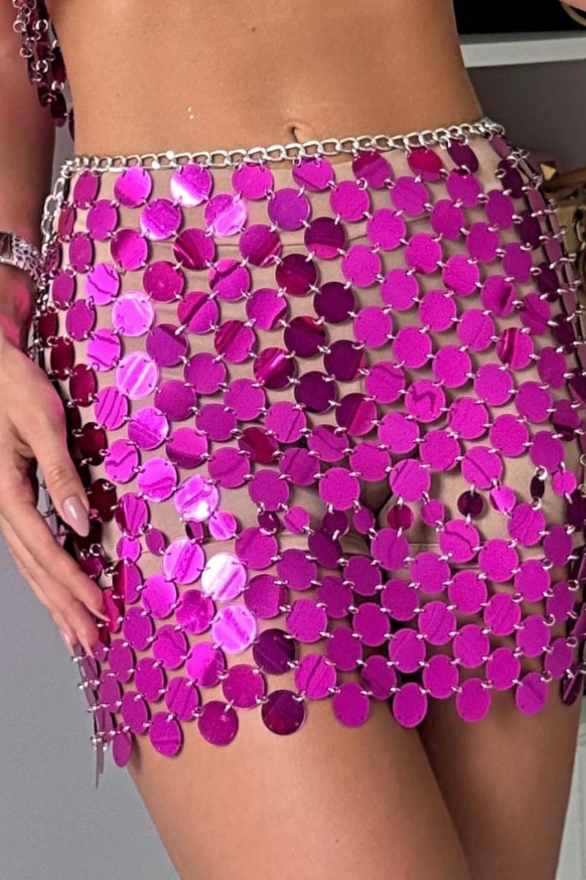 Saia Disco Com Regulagem Pink - Vanessa Marques Boutique