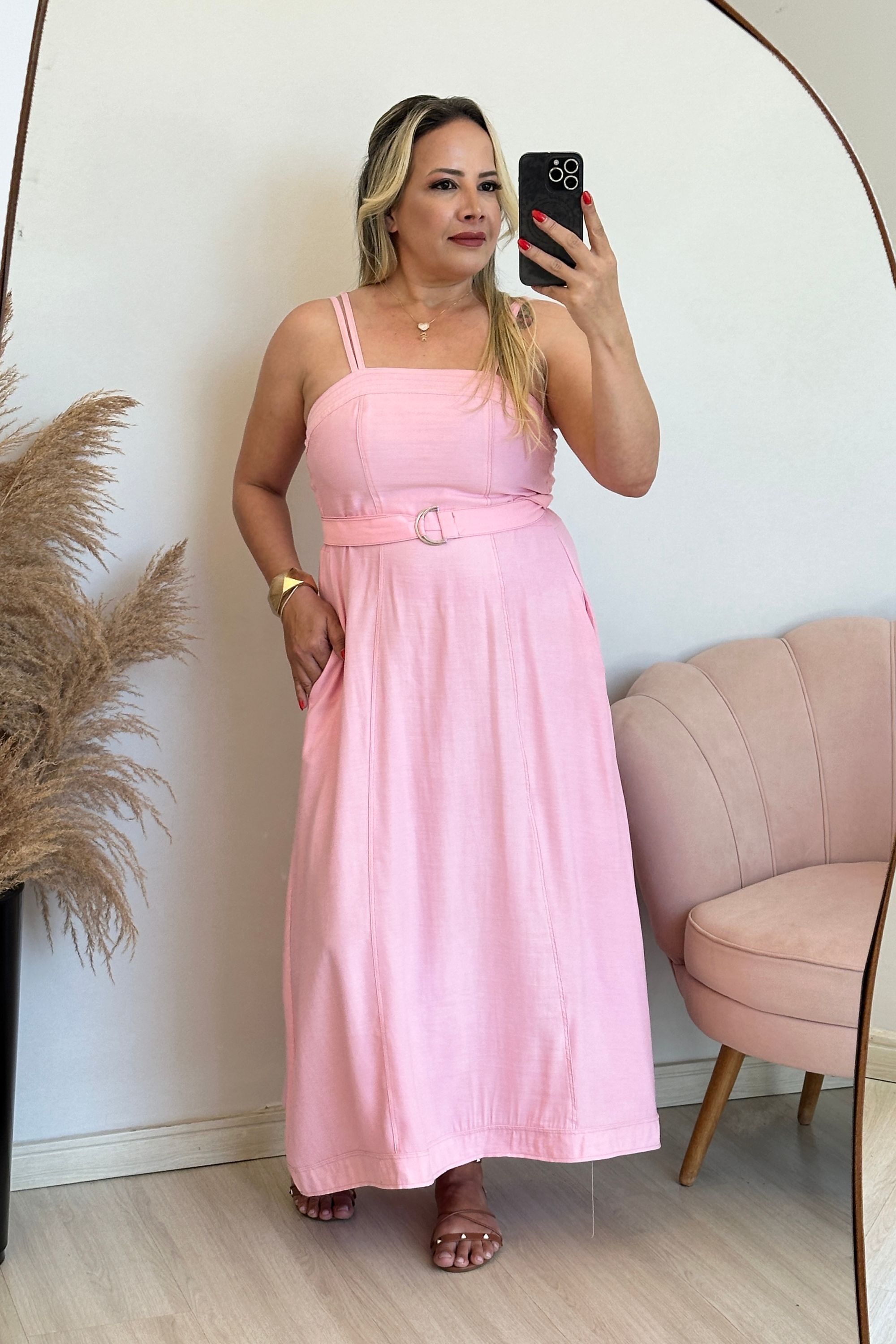 Vestido Catarina - Rosa bebê - Vanessa Marques Boutique