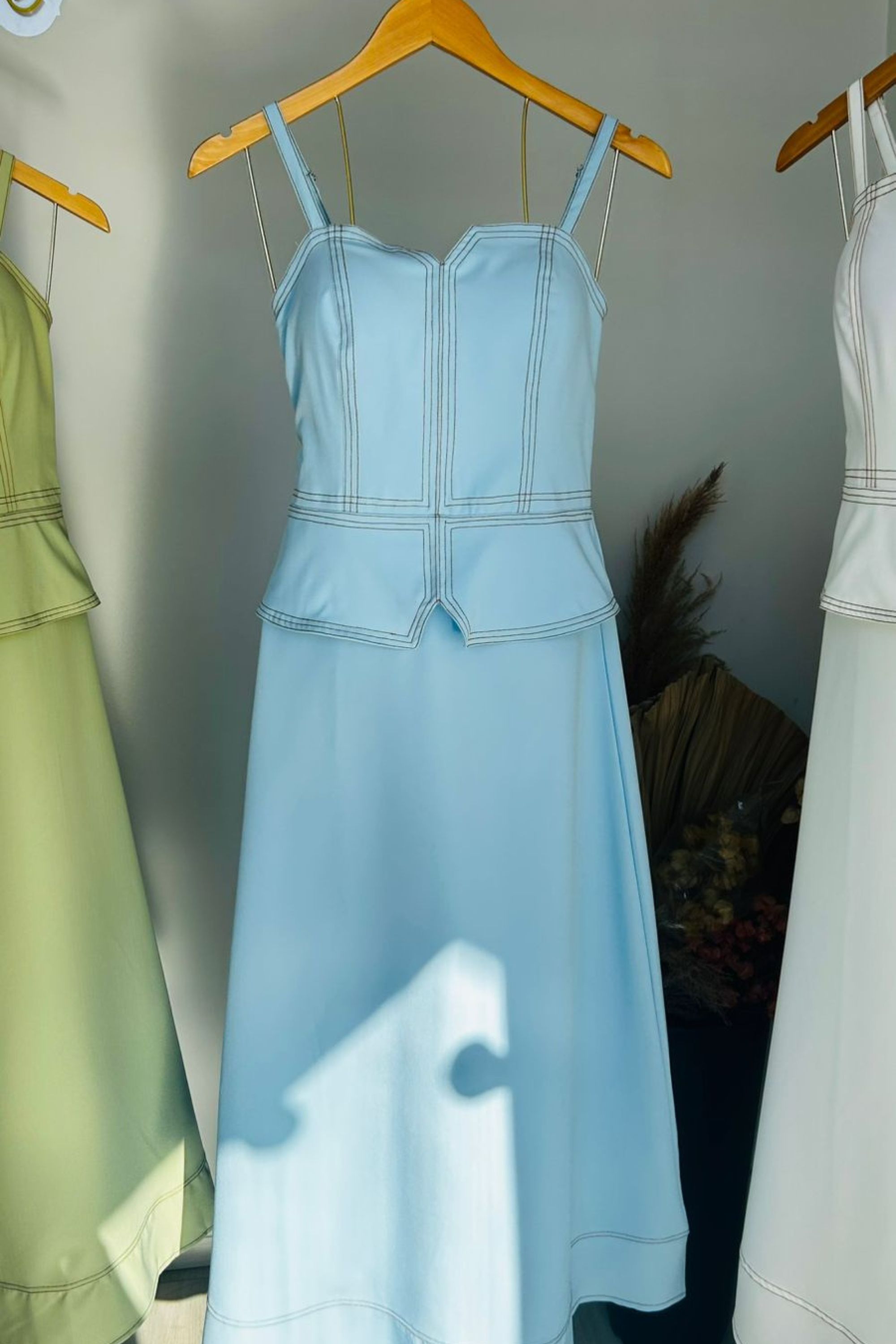 Vestido mídi - Azul - Vanessa Marques Boutique