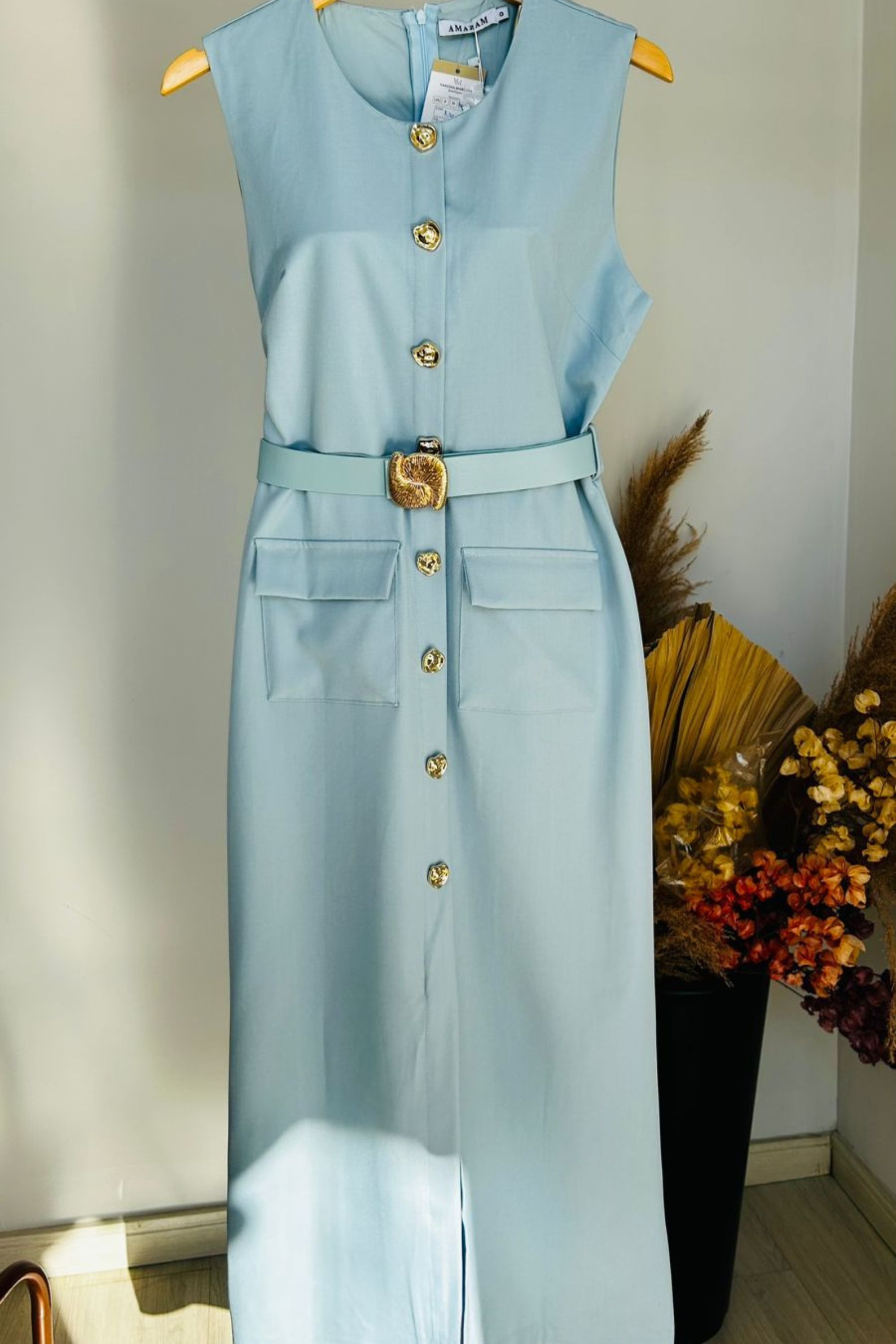 Vestido Social Azul Serenity - Vanessa Marques Boutique