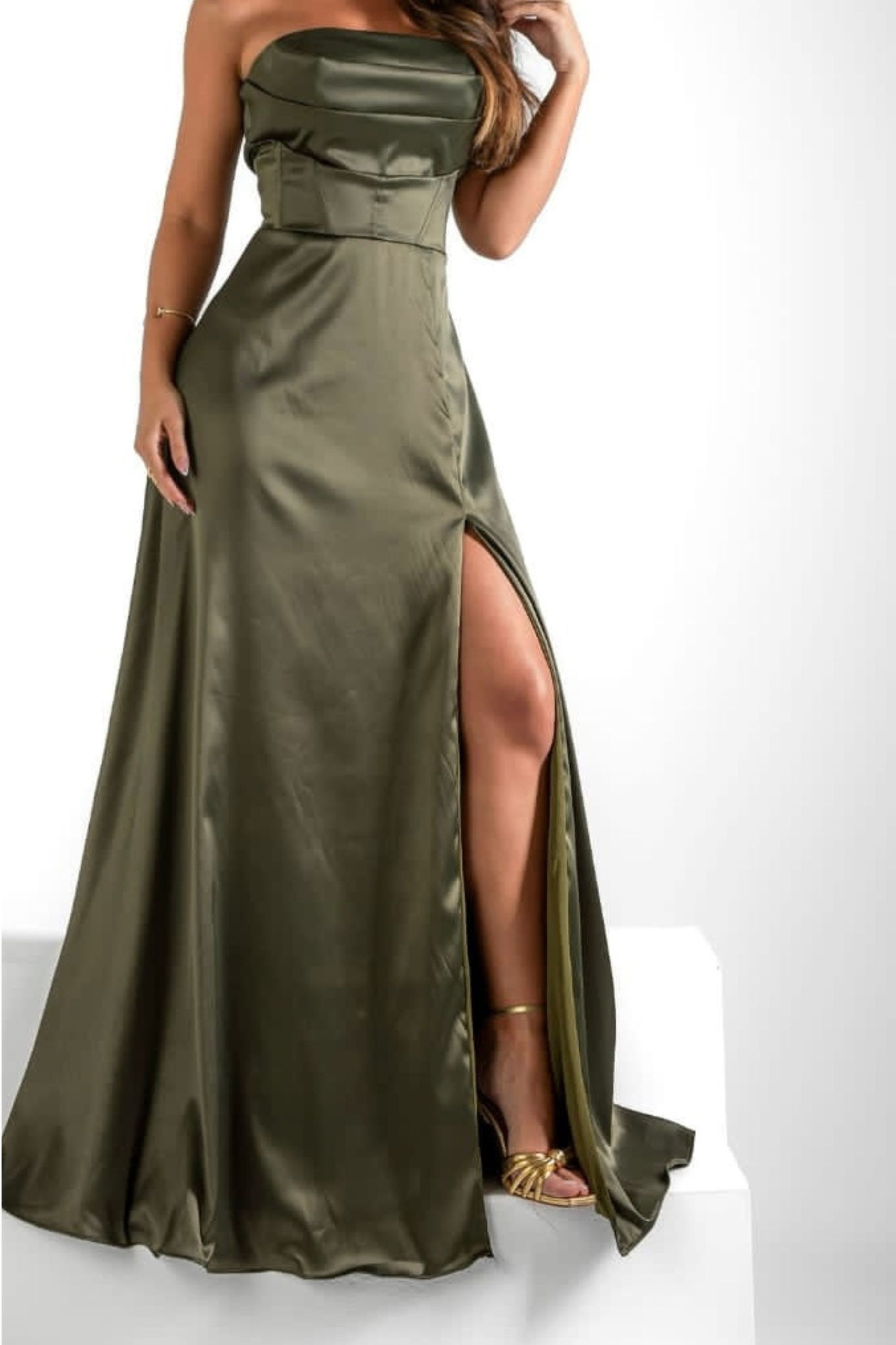 Vestido Longo Festa Verde Musgo - Vanessa Marques Boutique