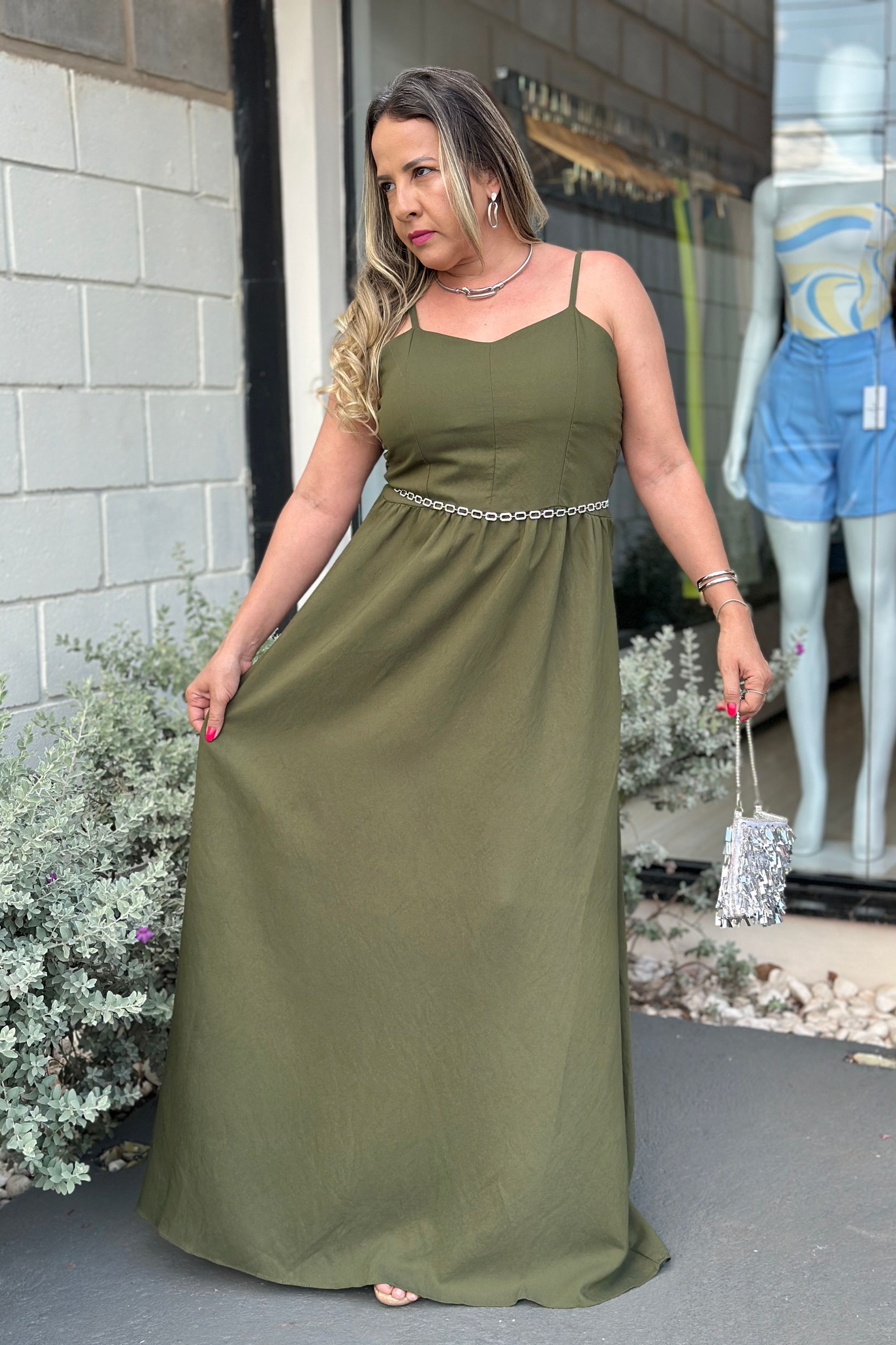 Vestido Karen Verde Musgo - Vanessa Marques Boutique