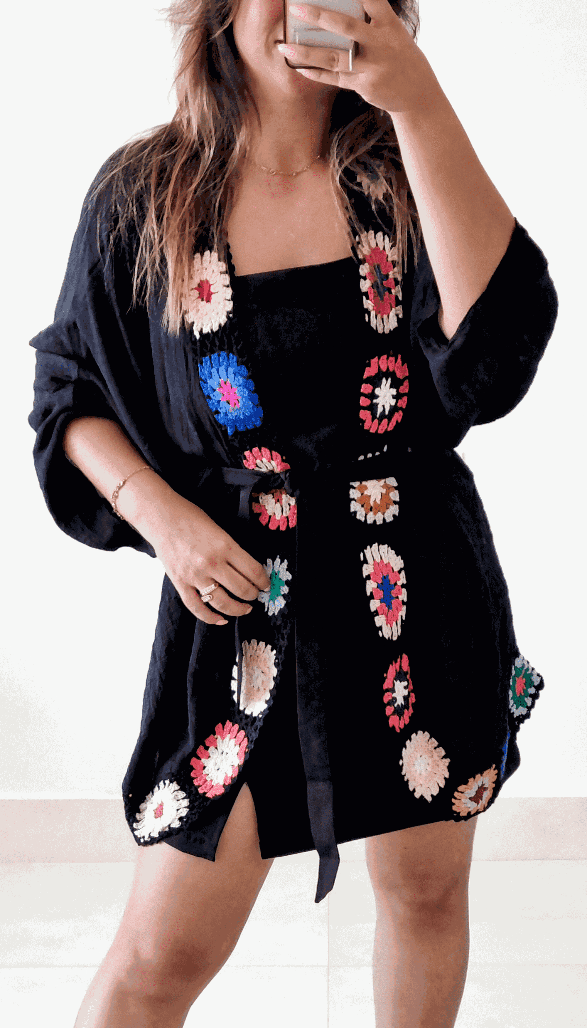 Kimono Bordado Flores - THASSIA GABRIELA