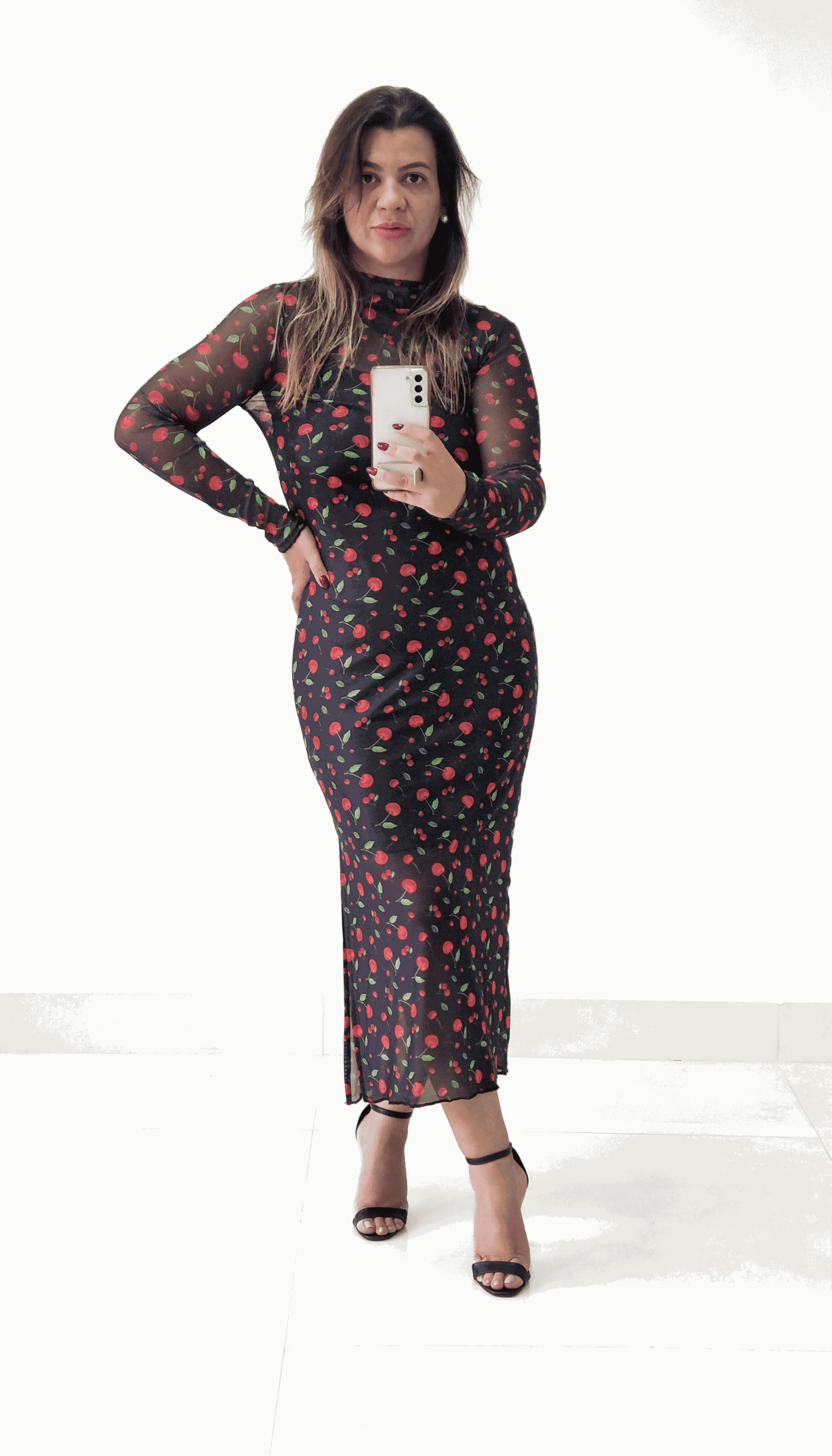 Vestido Cereja Longo - THASSIA GABRIELA