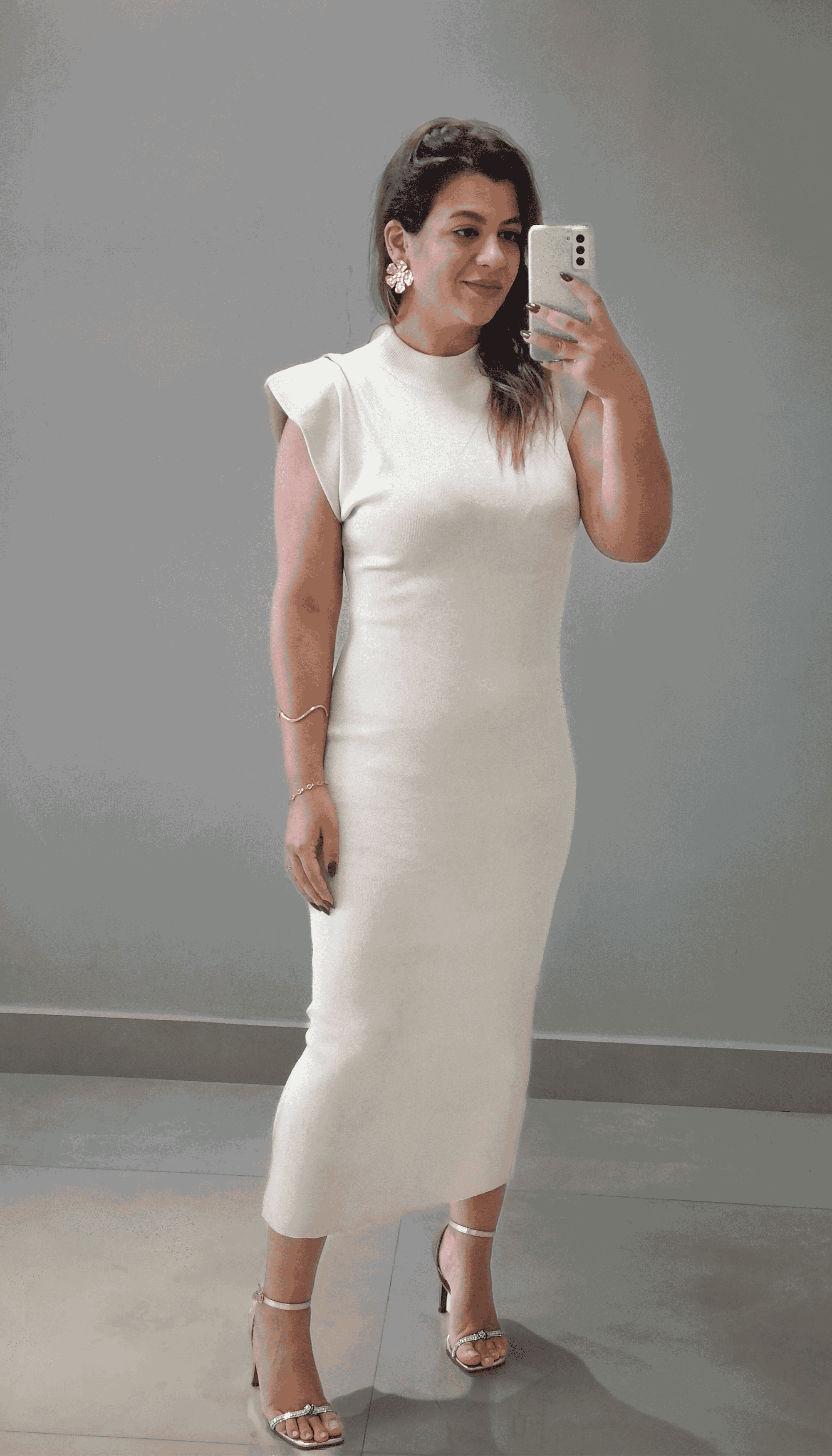 Vestido Tee Tricô Off-White - THASSIA GABRIELA
