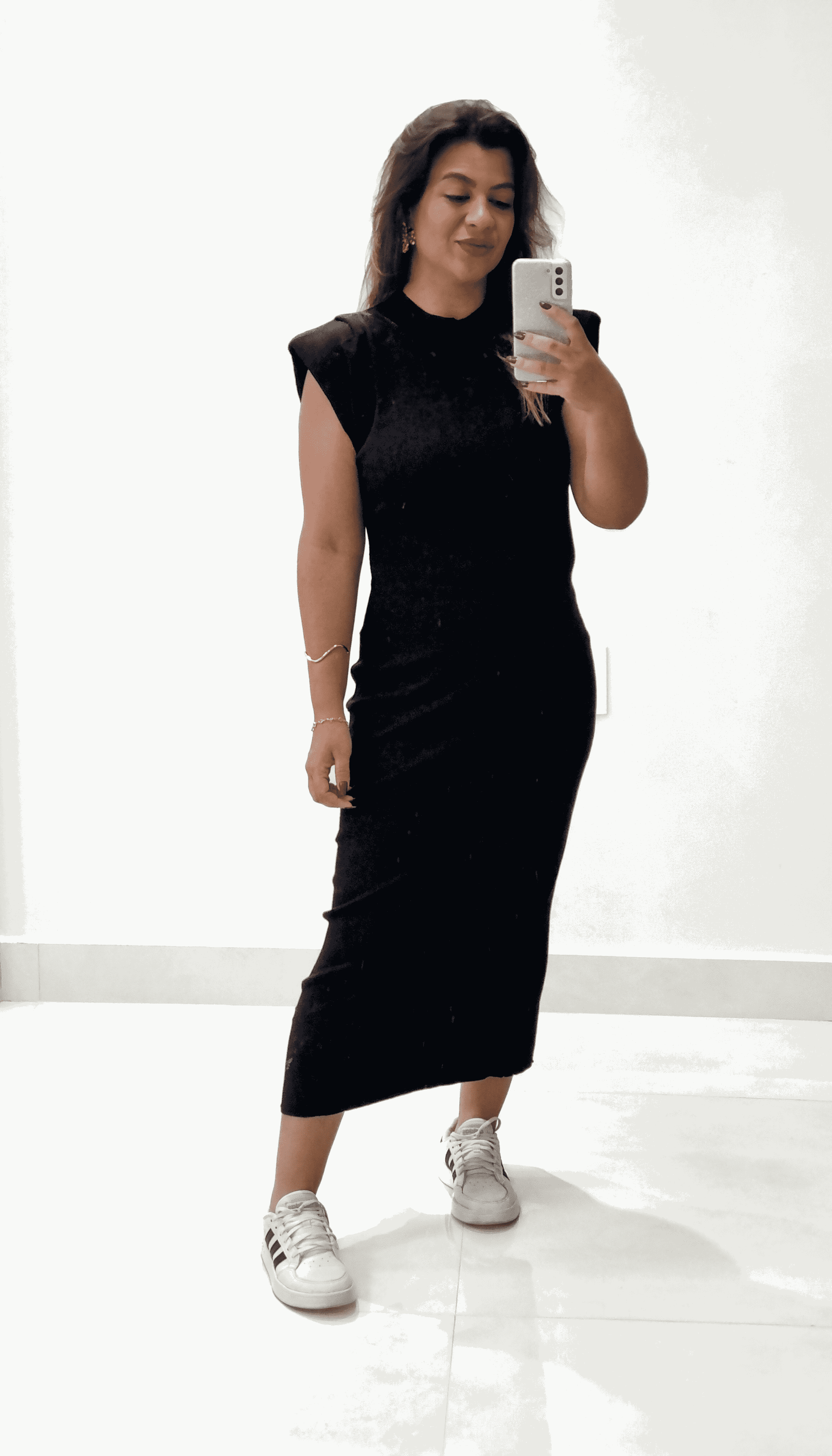 Vestido Tee Tricô Preto - THASSIA GABRIELA