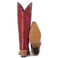 Bota Feminina Texana Tucson - Couro Vermelho - Solado P51 Natural