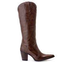 Bota Feminina Texana - Couro Firenze Café - Solado 131 Liso Café