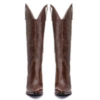 Bota Feminina Texana - Couro Firenze Café - Solado 131 Liso Café