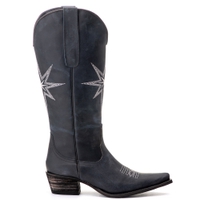 Bota Feminina Texana Tucson - Couro Tucson Roxo - Solado P52 Rústico Preto