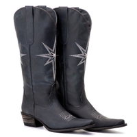 Bota Feminina Texana Tucson - Couro Tucson Roxo - Solado P52 Rústico Preto