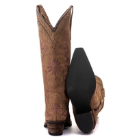 Bota Feminina Texana Tucson - Couro Camurça Caqui - Solado P52 Rústico Café