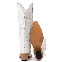 Bota Feminina Texana Tucson - Couro Branco - Solado P51 Natural