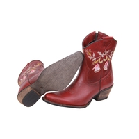 Bota Feminina Texana Tucson - Couro Euro Vinho - Solado P51 Rústico Café