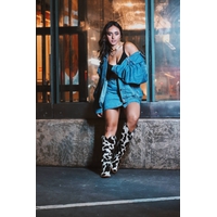 Bota Texana Feminina Tucson - Couro Vaquinha - Solado P52 Natural