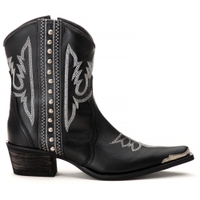 Bota Texana Feminina Tucson - Couro Preto- Solado P52 Rústico Preto