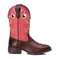 Bota Infantil Tucson - Couro Firenze Café Com Napa Pink - Solado Tucson Kids