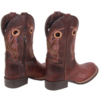 Bota Infantil Tucson - Couro Euro Texas Havana Com Pelica Café - Solado Tucson Kids