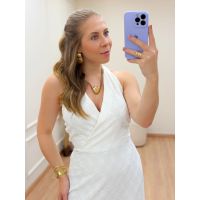 Vestido Celeste Branco