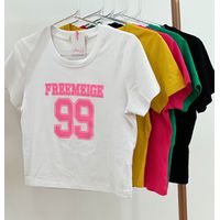 Cropped T-shirt Preta